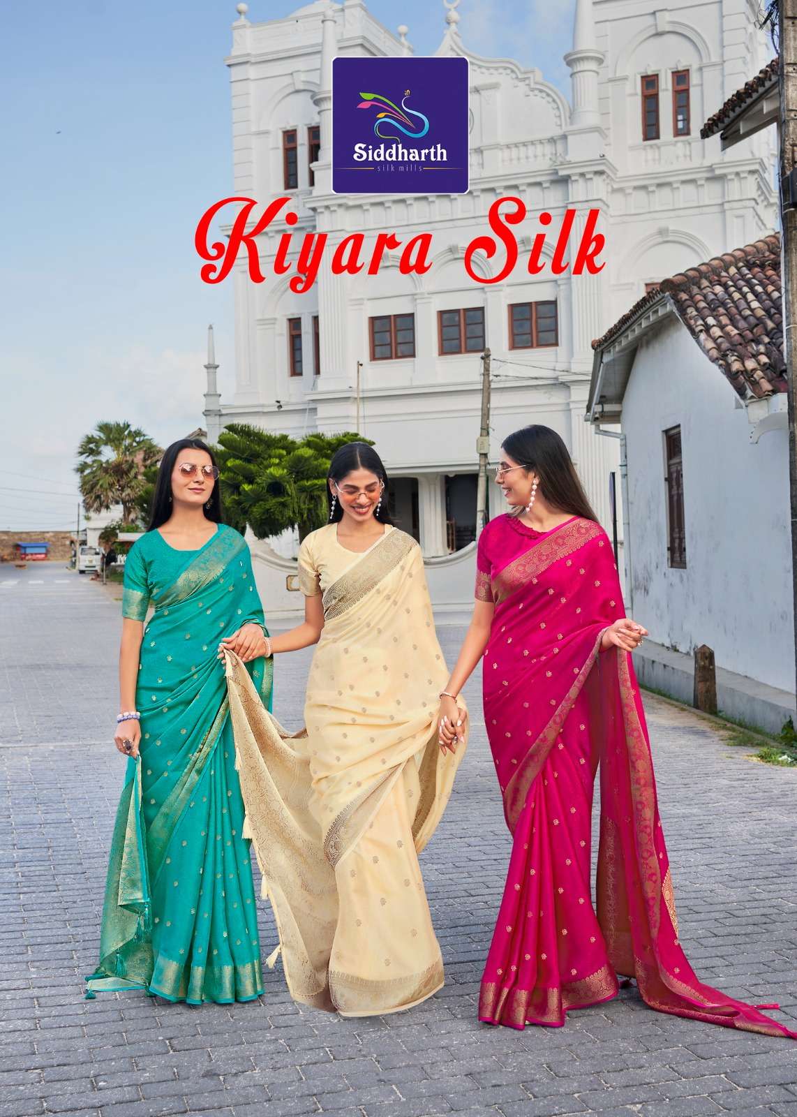 SIDDHARTH KIYARA SILK SOFT VISCOSE BANARAS SILK FABRIC SAREE RESELLER IN SURAT