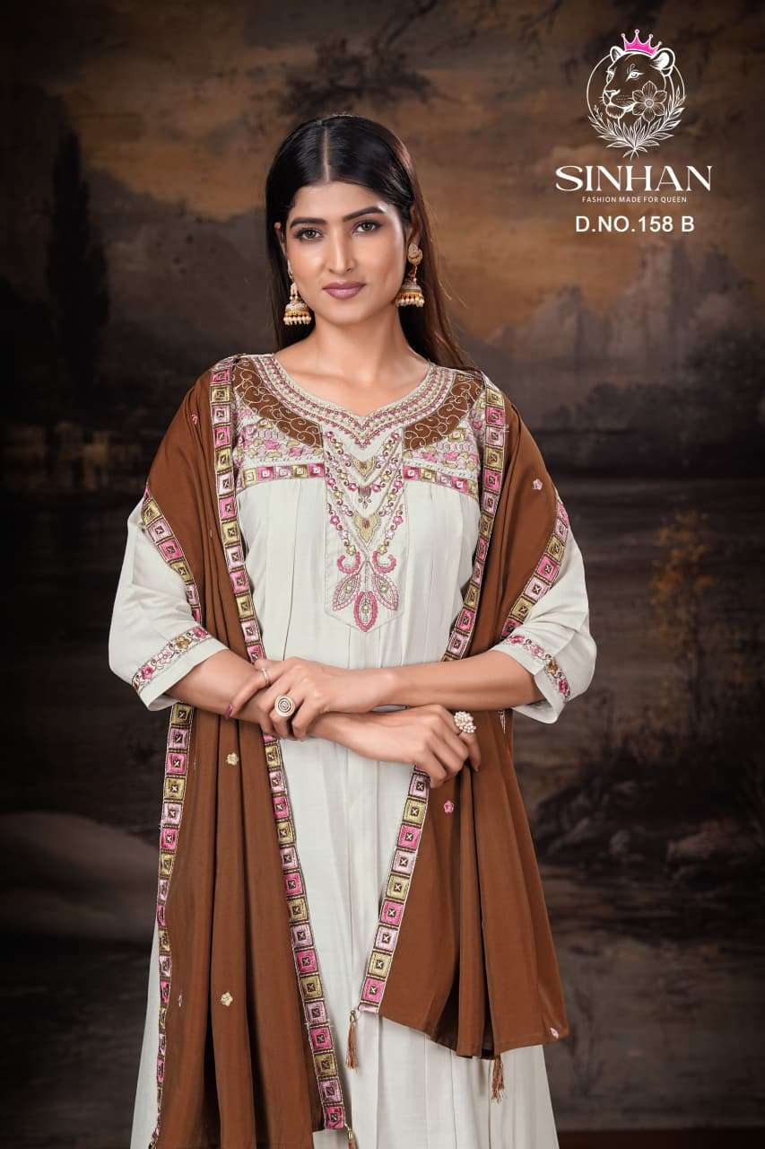 SINHAN 158 FALRE KURTI SUIT THE REIGN OF TRADITIONAL CRAFTSMANSHIP WHOLESALER SURAT