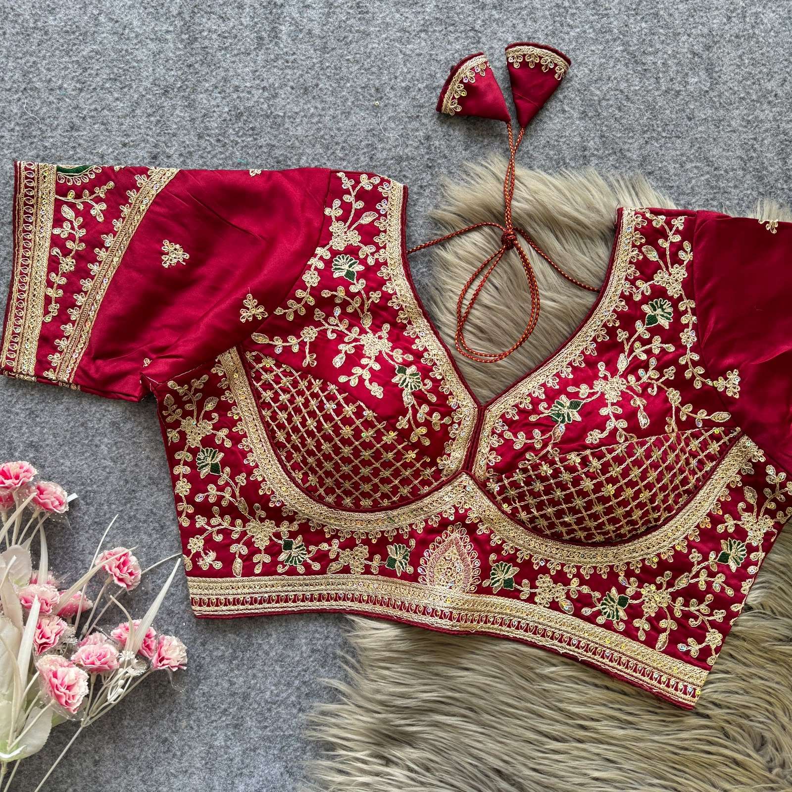  SIYANA6 HEAVY PURE SATIN FANCY SILK FABRIC BLOUSE WHOLESALE IN SURAT
