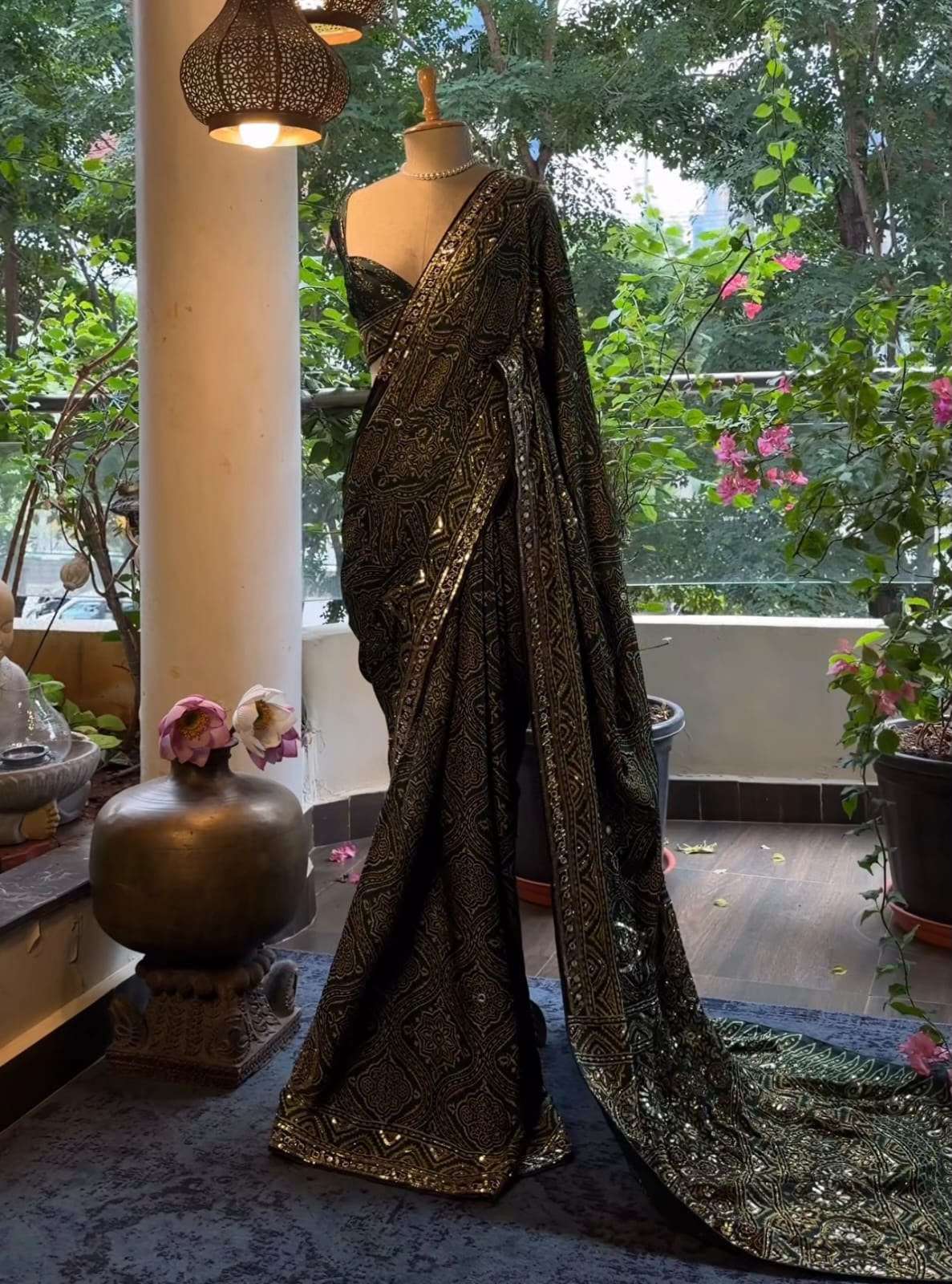  Soft and pure Chinnon fabric with beautiful print On saree wholesale in surat VK4551