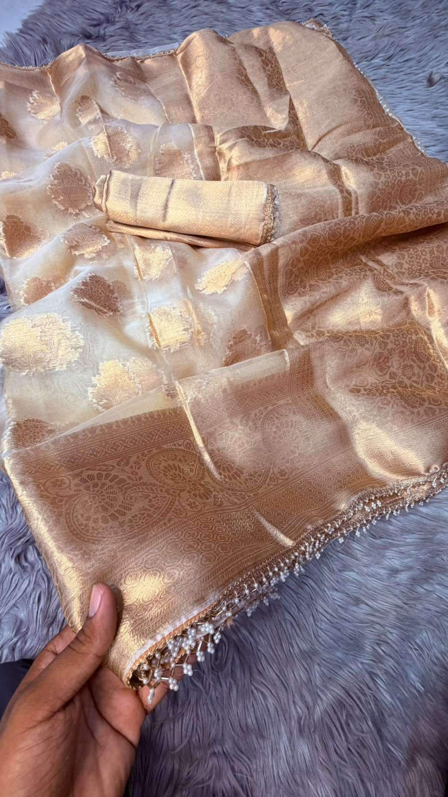 Soft and shiny Tissue Organza fancy Fabric saree reseller in surat mimi