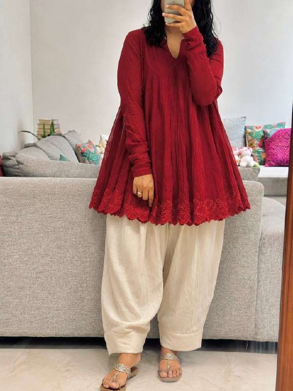 ST 248 MAL CHANDERI TOP PLAZZO SUIT SET FIRST PREMIUM CASUAL...
