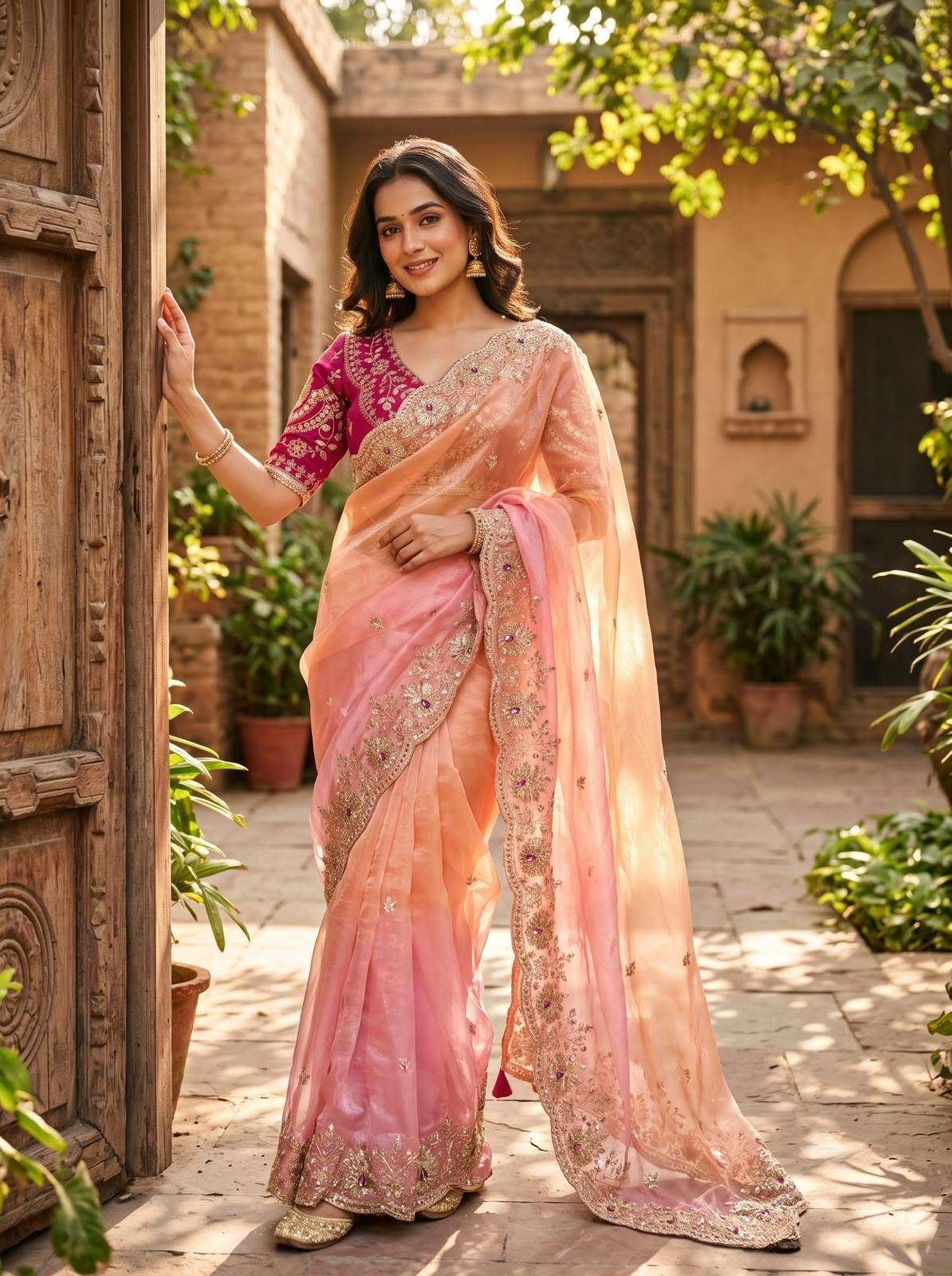  Super Soft space silk fancy fabric saree wholesale in surat 5625
