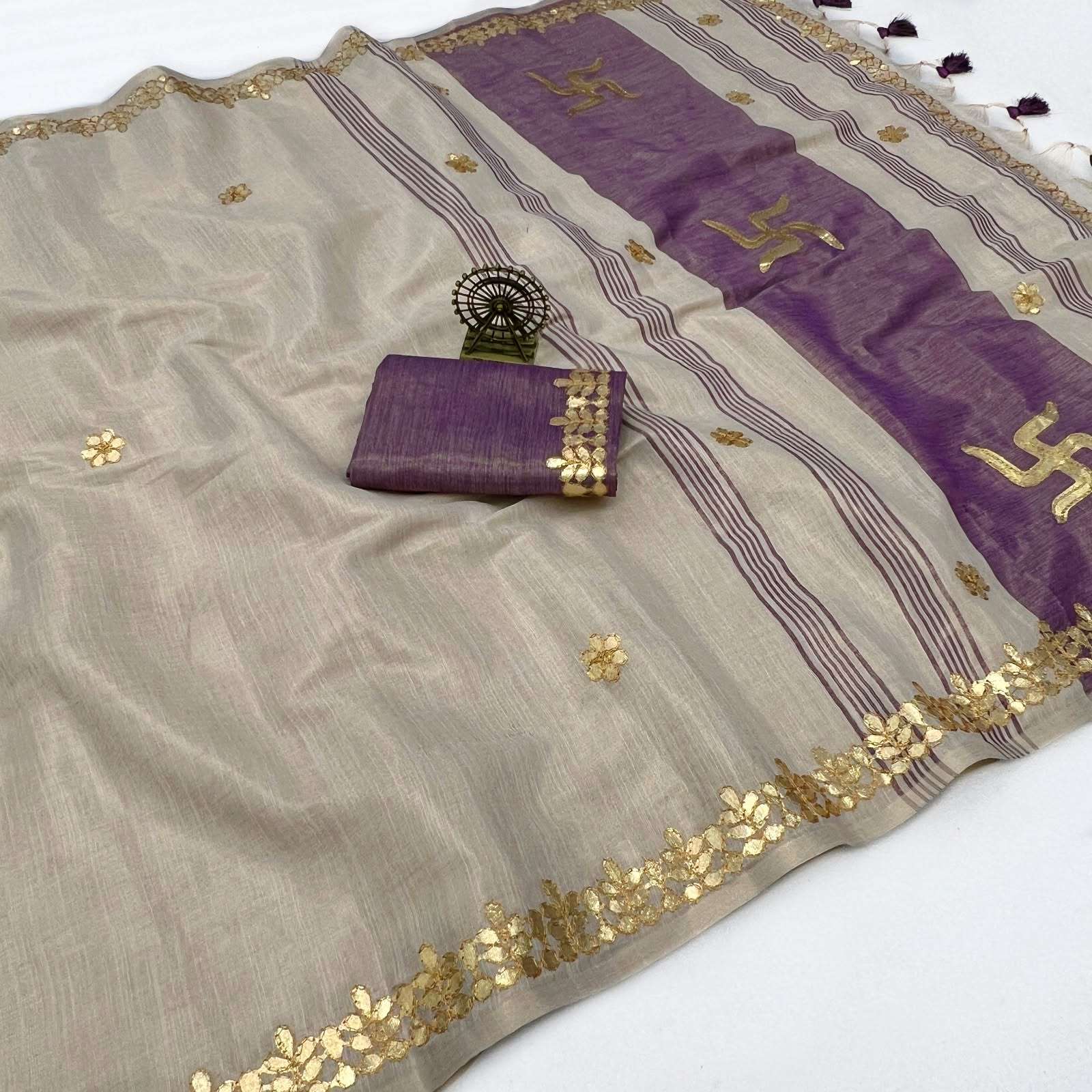 Swastik Special Uniform Pure and soft Linen Cotton fabric sarees reseller in surat