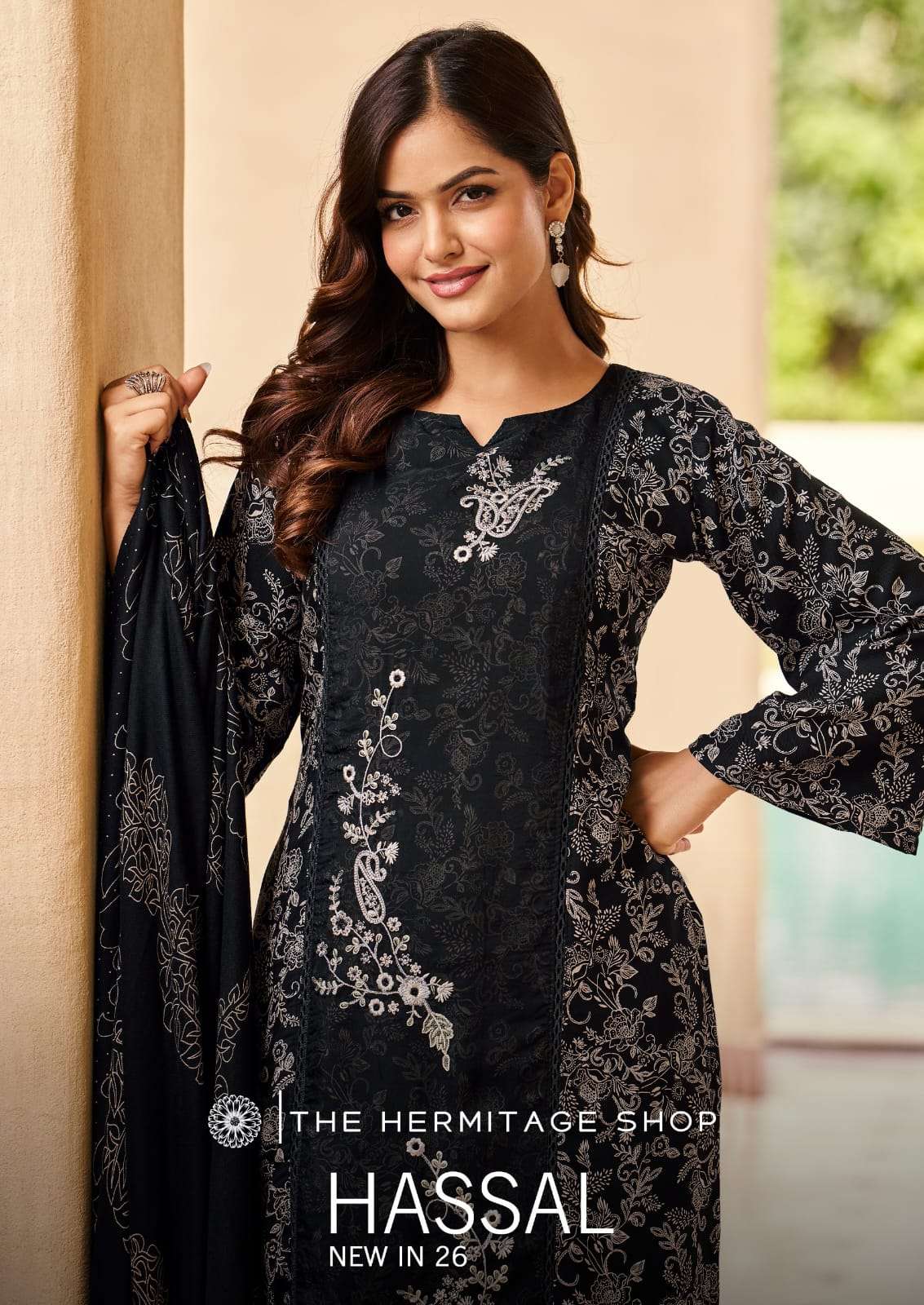 THE HERMITAGE SHOP HASSAL COTTON DISCHARGE PRINTS THREE PIECE KURTA SETS SUPPLIER 