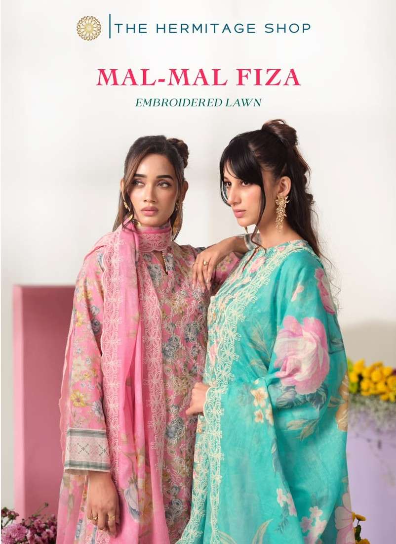 THE HERMITAGE SHOP MAL MAL FIZA LAWN COTTON DELICATE THREE PIECE KURTA SETS CLOTHING HOUSE
