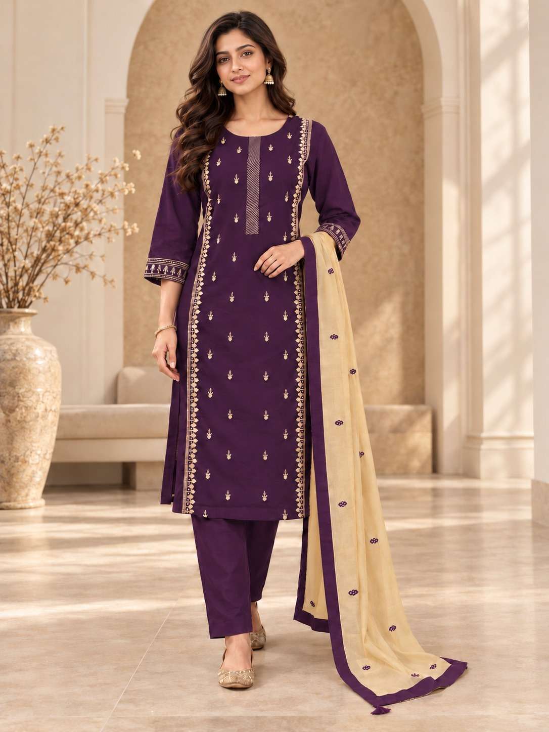 TRIVA LIFESTYLE 118 EXCLUSIVE PAKISTANI COTTON 3MM SEQUENCE & DHAGA SUIT WHOLESALER