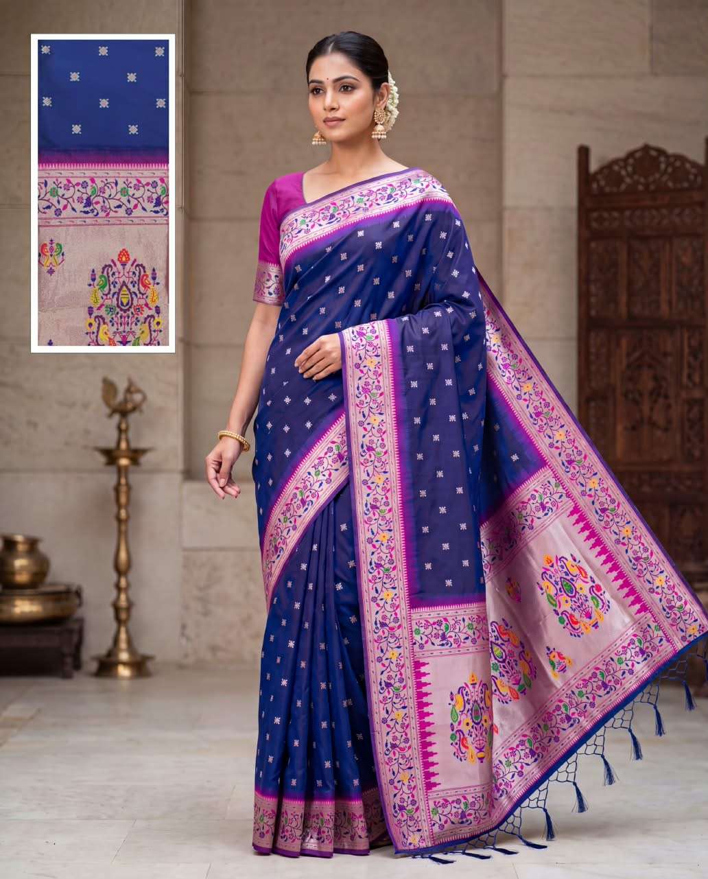 UJJAWALA PREMIUM SOFT PAITHAN SILK FABRIC SAREE WHOLESALE IN SURAT  