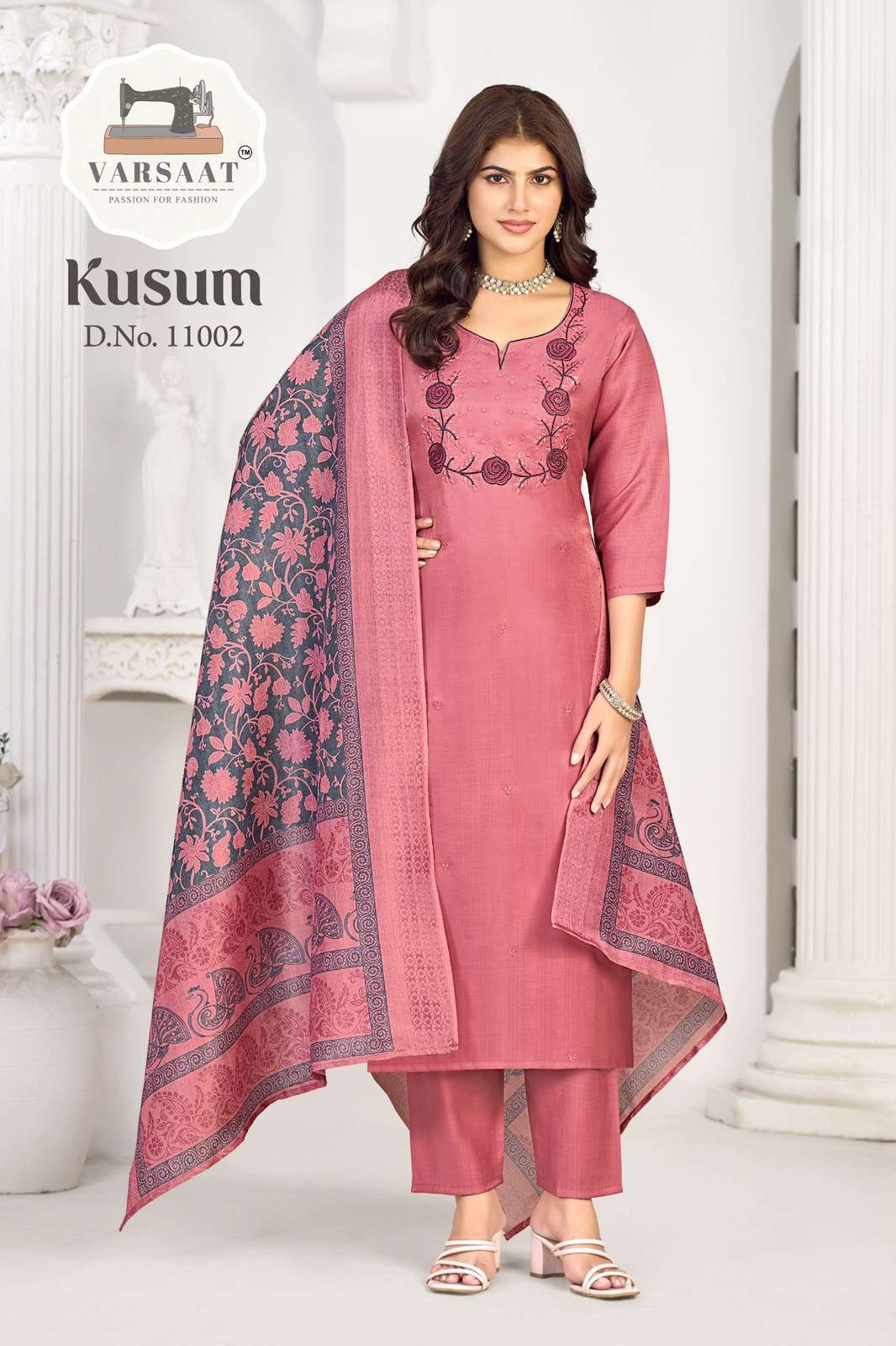 VARSAAT KUSUM GLASS SULB 3 PIECE SUIT FOR STITCHED THE ANCIENT THREADS EVERYDAY ANTHOLOGY