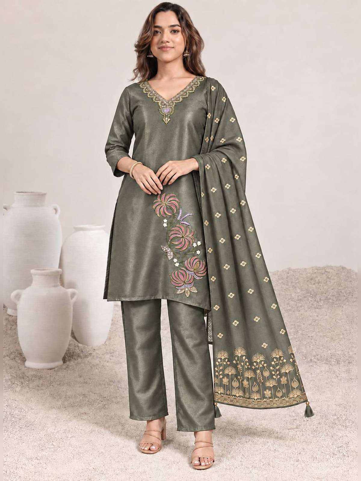VEDY GLASS ROMAN READYMADE SHALWAR KAMEEZ FOR DIWALI PARTY M...