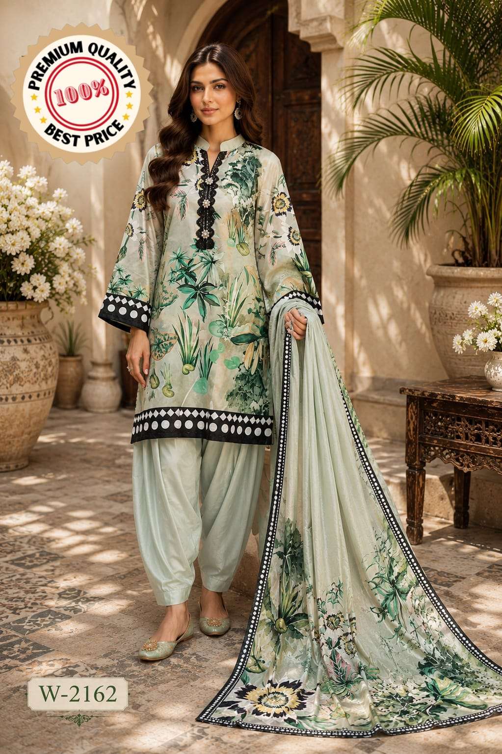 WW 2161 TO 2163 SATIN FABRIC FLORAL PRINT SALWAR SUT FESTIVAL SIMPLE WHOLESALER