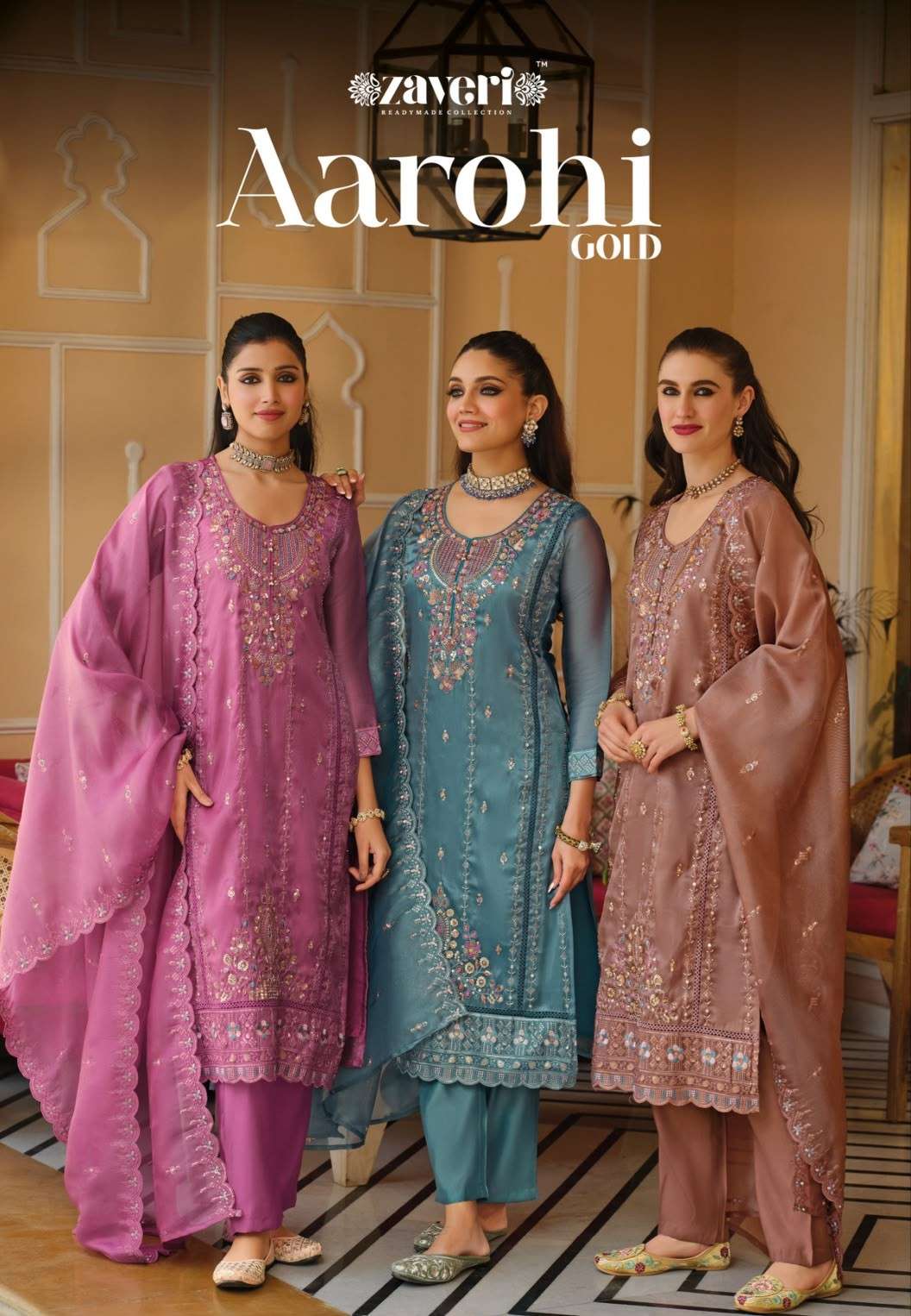 ZAVERI AAROHI GOLD RICH BOUTIQUE SIMER BITS WORK SALWAR SUIT HEAVY SHADI SEASON OUTFIT DEALER