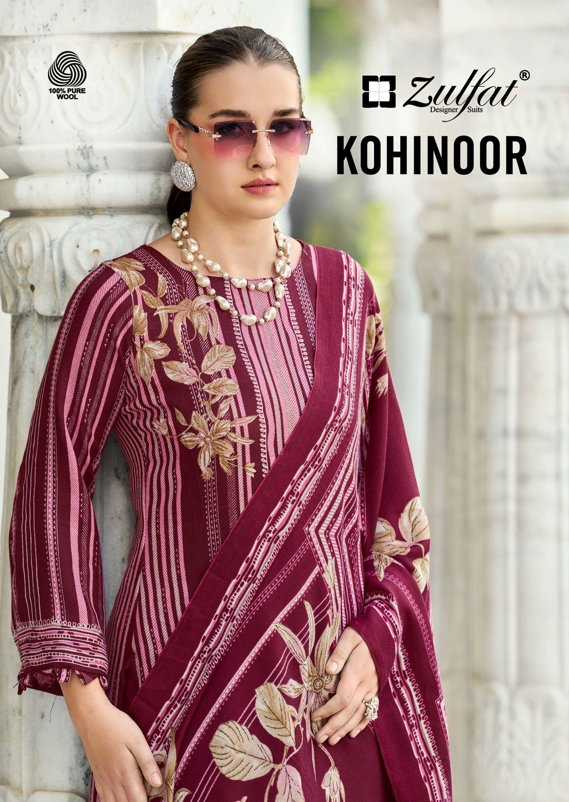 ZULFAT DESIGNER SUITS KOHINOOR WOOLLEN PASHMINA LUXURY WEDDING EDITION RESELLER