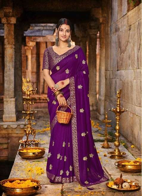 PURE DEVSENA SATIN SILK SAREE ATTECHED WITH PALLU ZUMKA WITH 1 METER  SEQUANCE WORK PRINTED BLOUSE