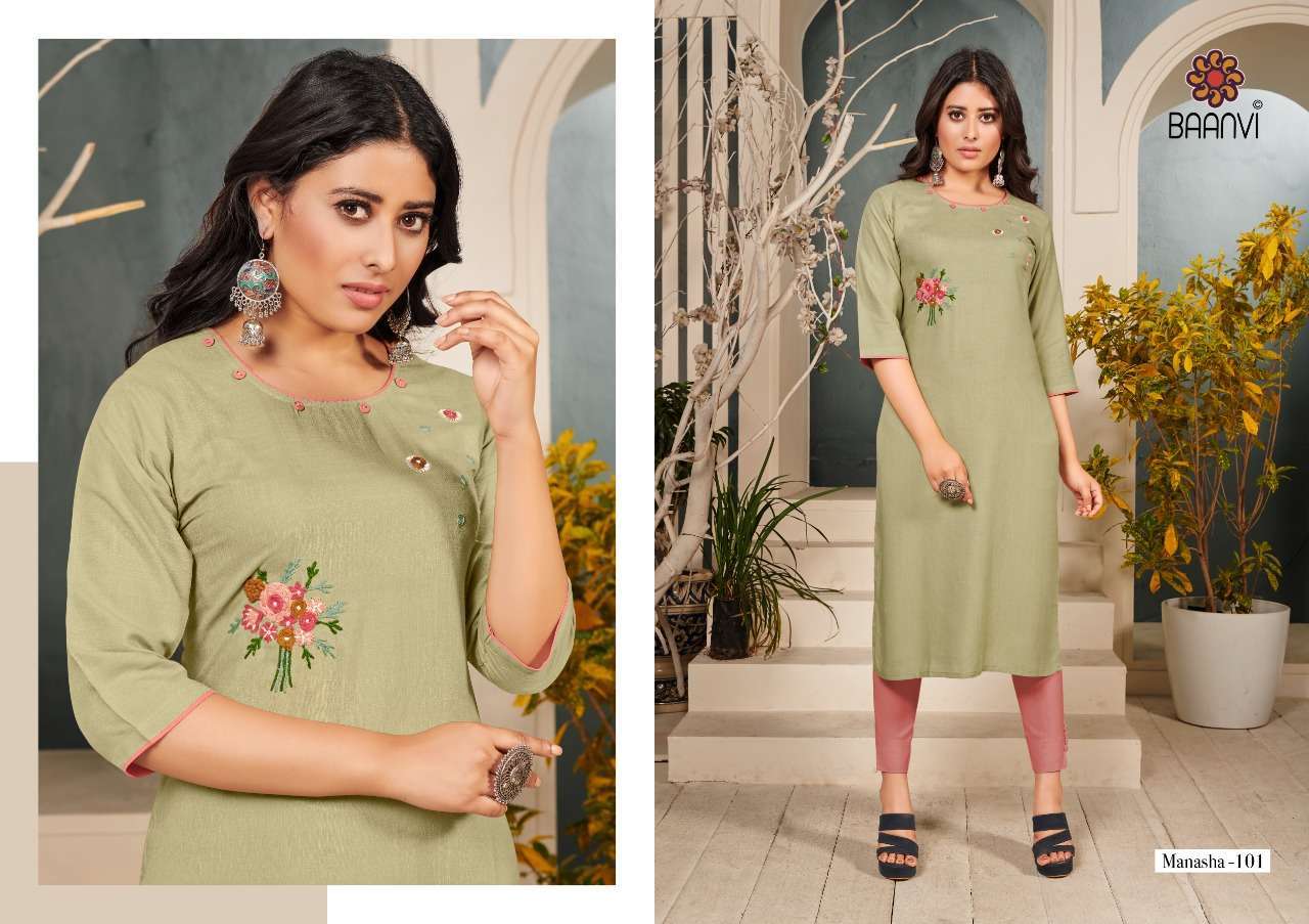 Crystal Ladyview Cotton Embroidery Work Kurti Colletions.