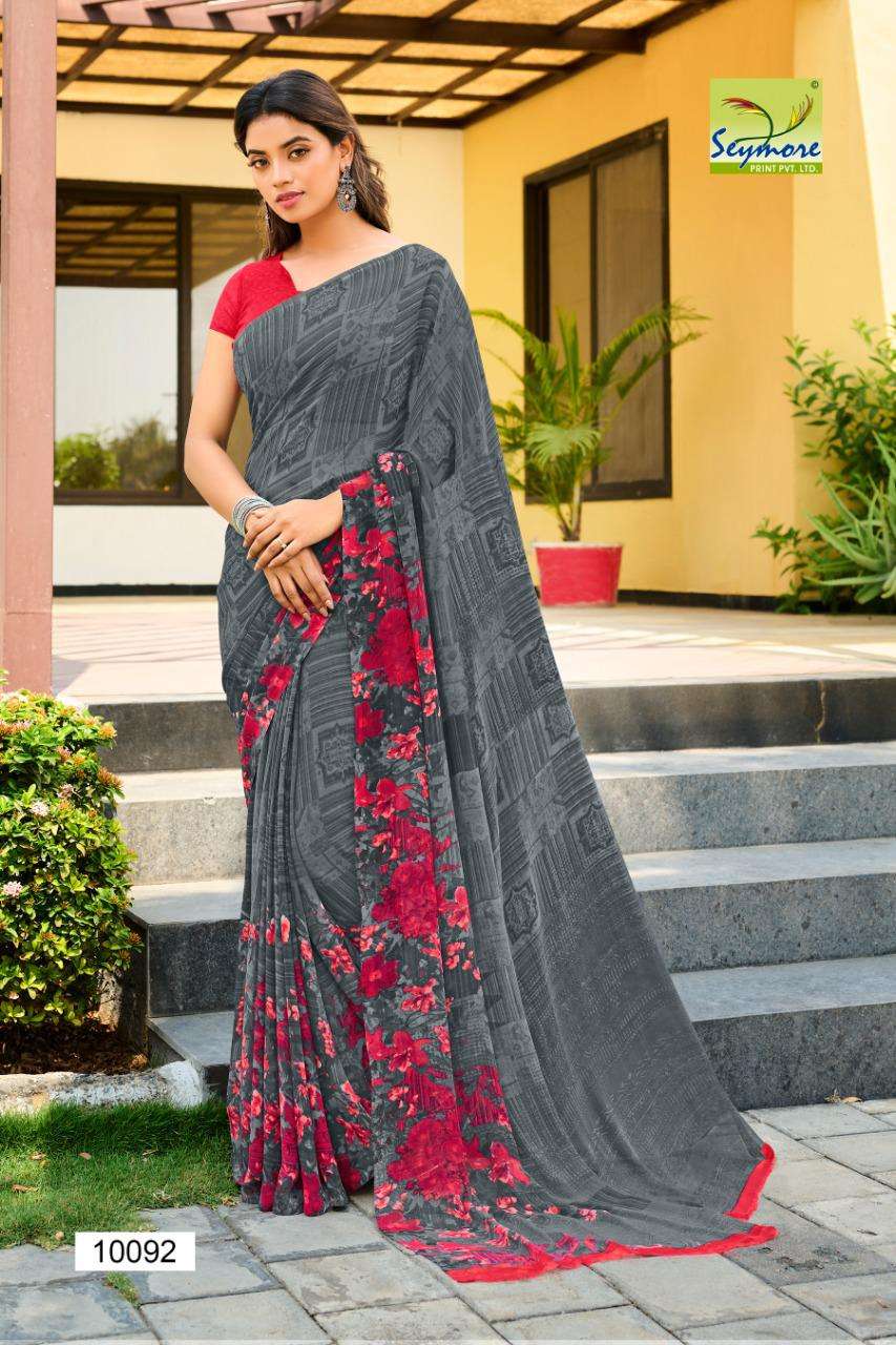 fcity.in - Saree Navy Blue Sarees Collection 2024 Simple Georgette Floral