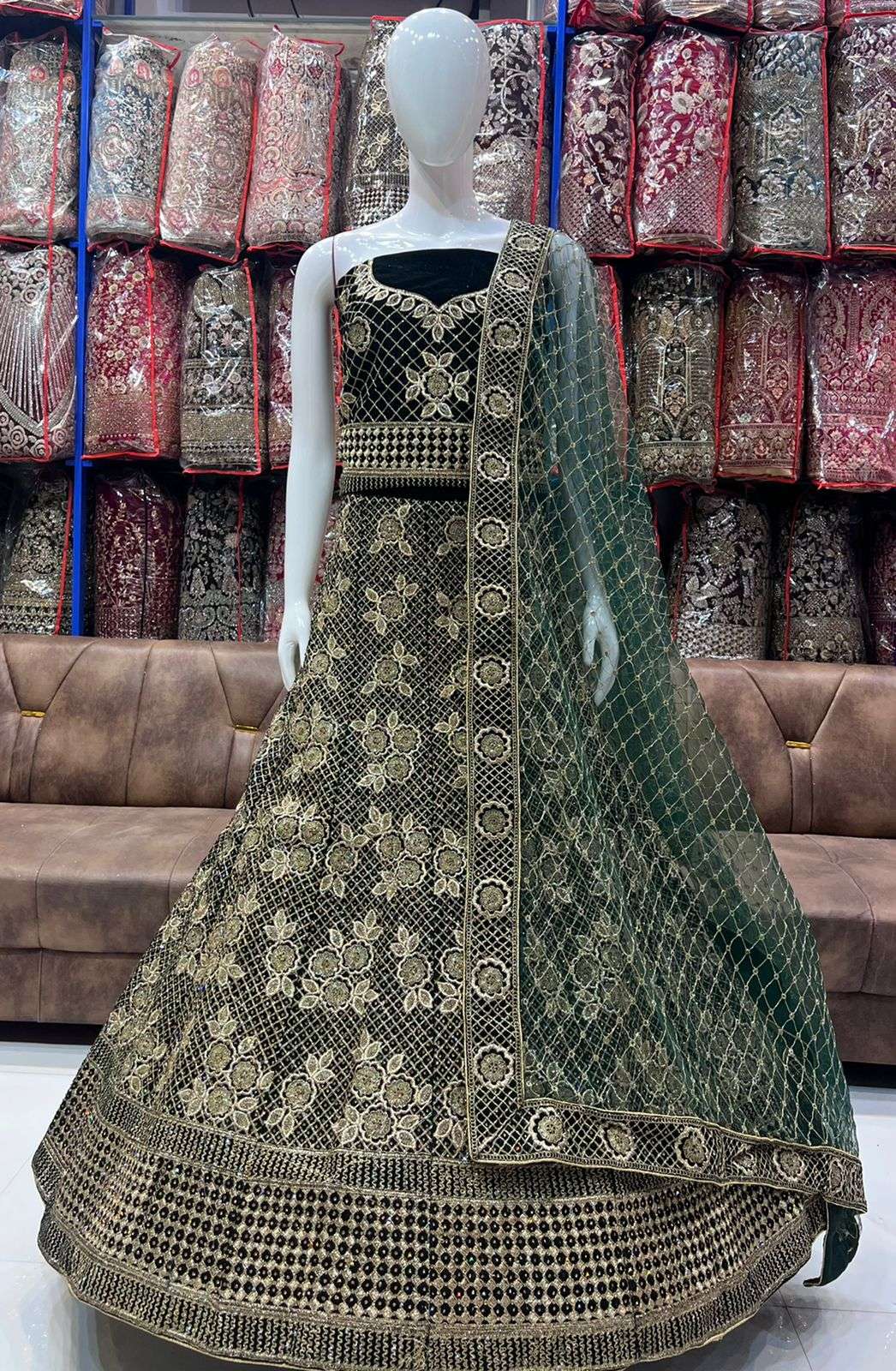 Bridel Wedding Designer Latest Embroidered Bridal Lehenga, Size: Free Size  at Rs 22999 in Surat