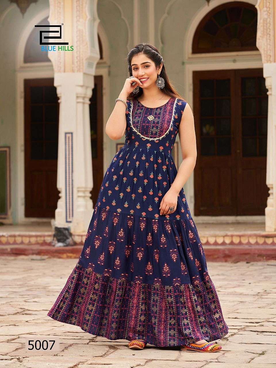 Blue Hills Hotstar vol Long Frill Gown With Handwork Long Kurti