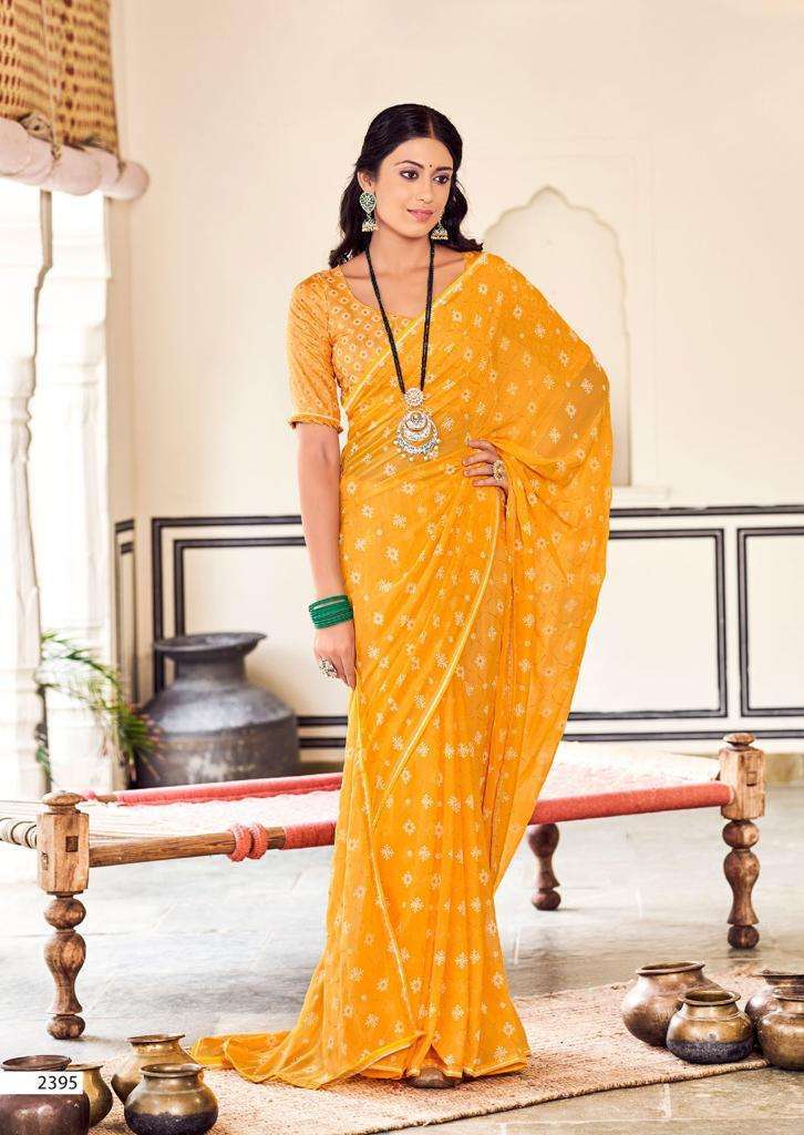 Georgette Printed Daily Wear Sarees with Blouse Piece, Saree Length: 6 m at  Rs 1385 in Surat