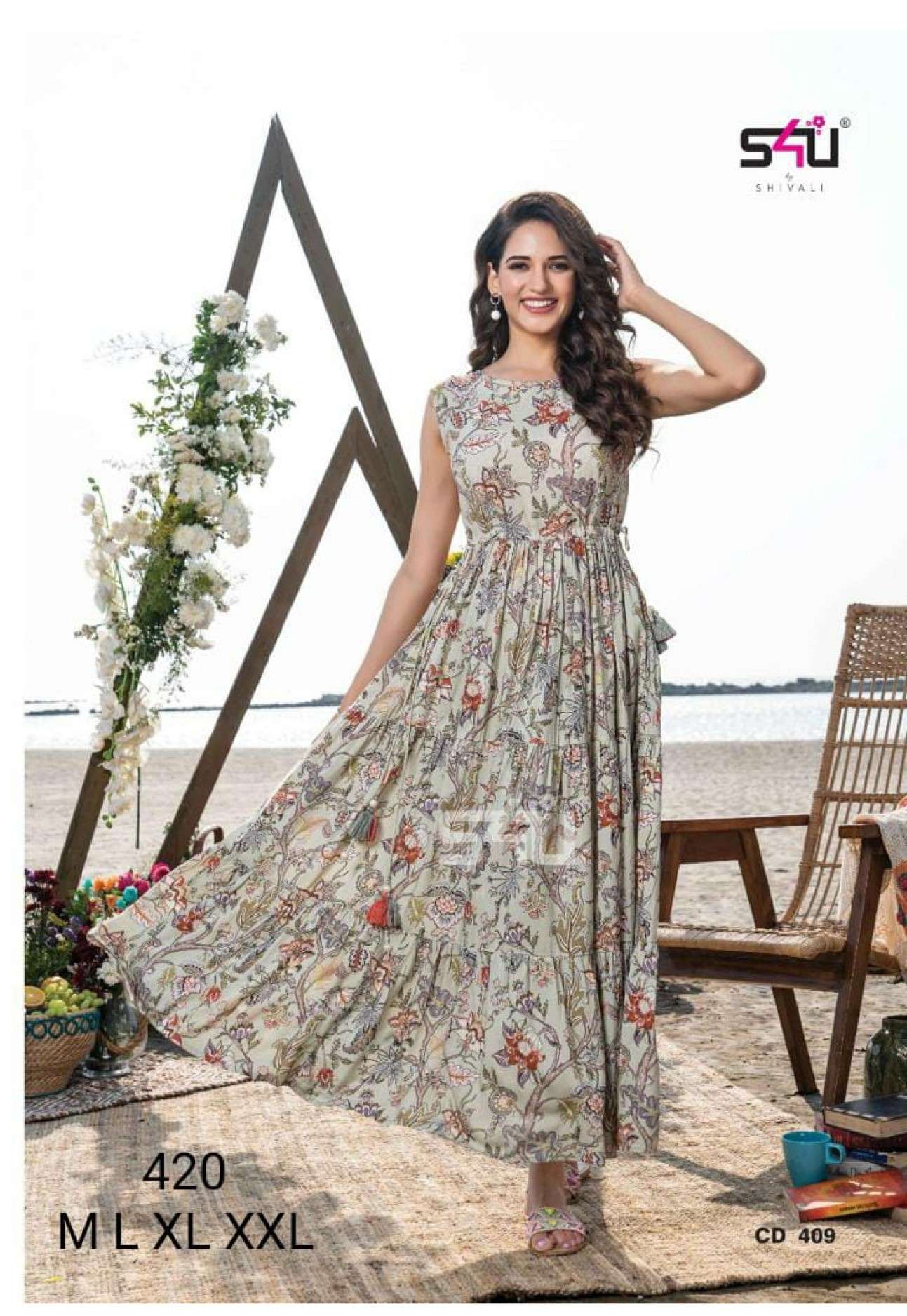 Stylish Multi-color Kaftan Style Long Kurti – Saris and Things
