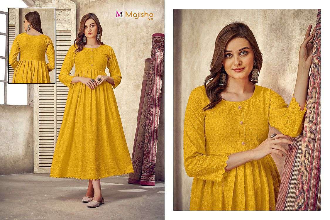 Rung College Girl vol 8 Ethnic Wear Long Kurti Collection, this catalog  fabric is denim with rayon fabric,