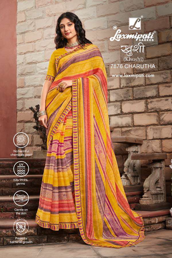 Buy Now Laxmipati Amchoor 8145 Georgette Multicolor Saree – Laxmipati Sarees  | Sale