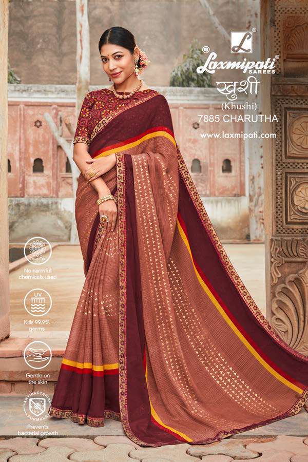 Buy Laxmipati Sarees Printed Bollywood Chiffon Red Sarees Online @ Best  Price In India | Flipkart.com