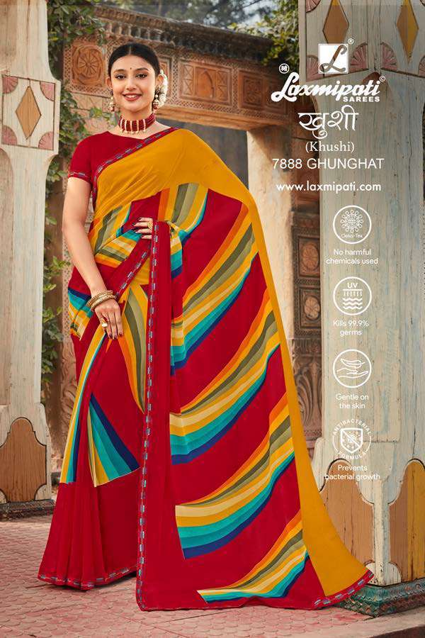 Laxmipati Chapaai 8231 Sparkle Chiffon Multicolor Saree – Laxmipati Sarees  | Sale