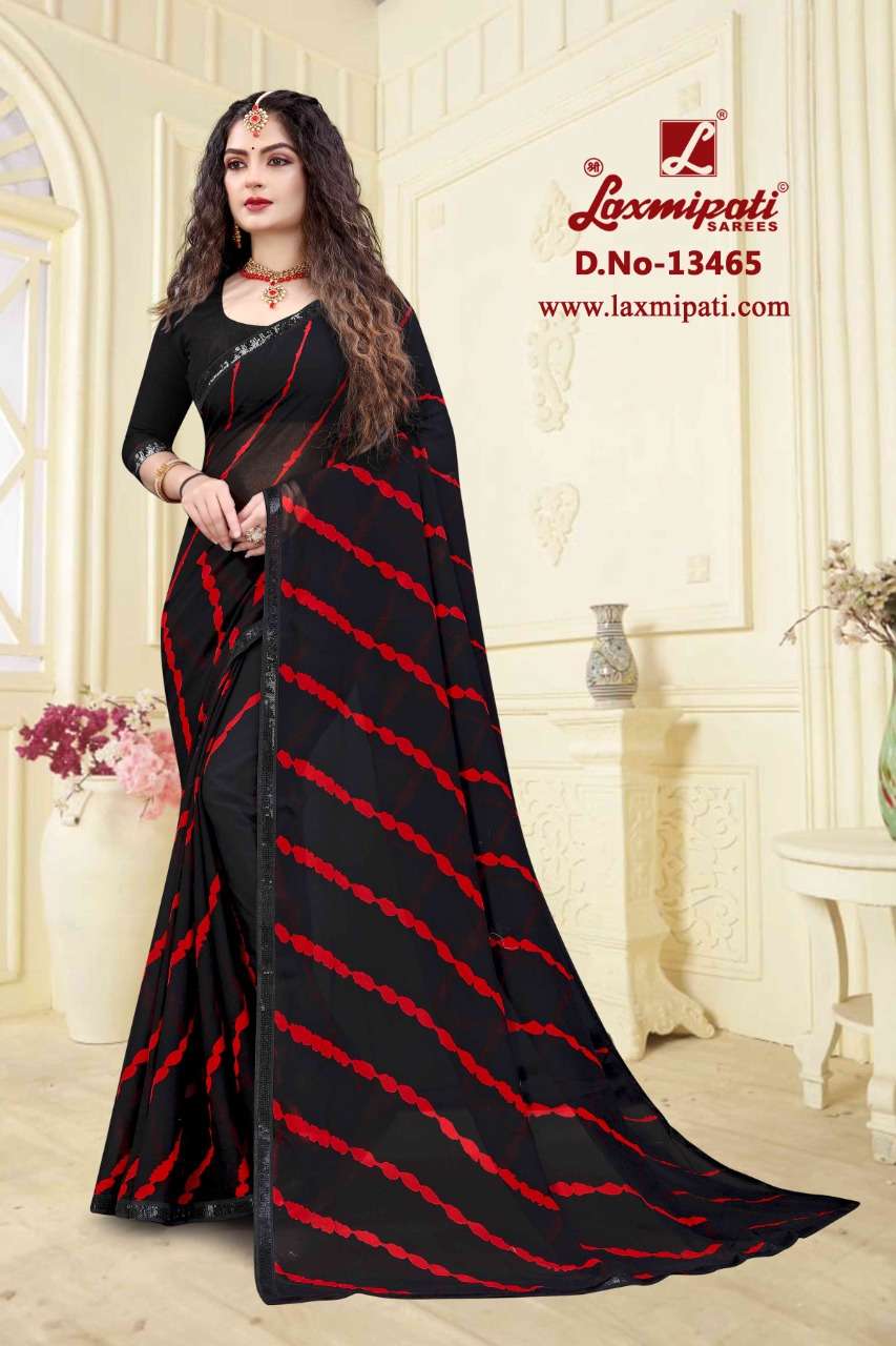 Laxmipati Mehndi 7190 Black Georgette Saree – Sanskar Sarees