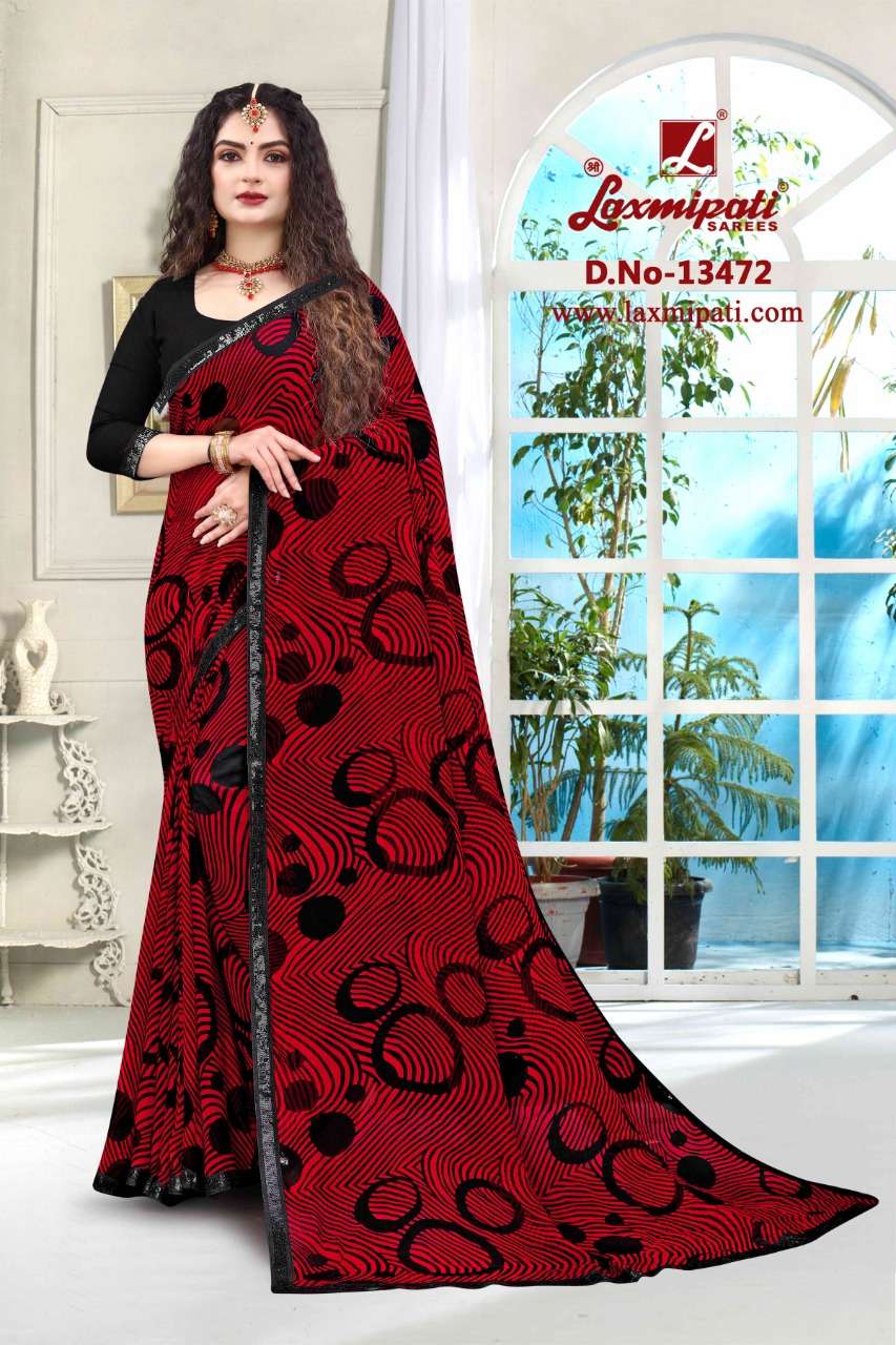 Laxmipati Morni 7104 Black Georgette Saree – Sanskar Sarees