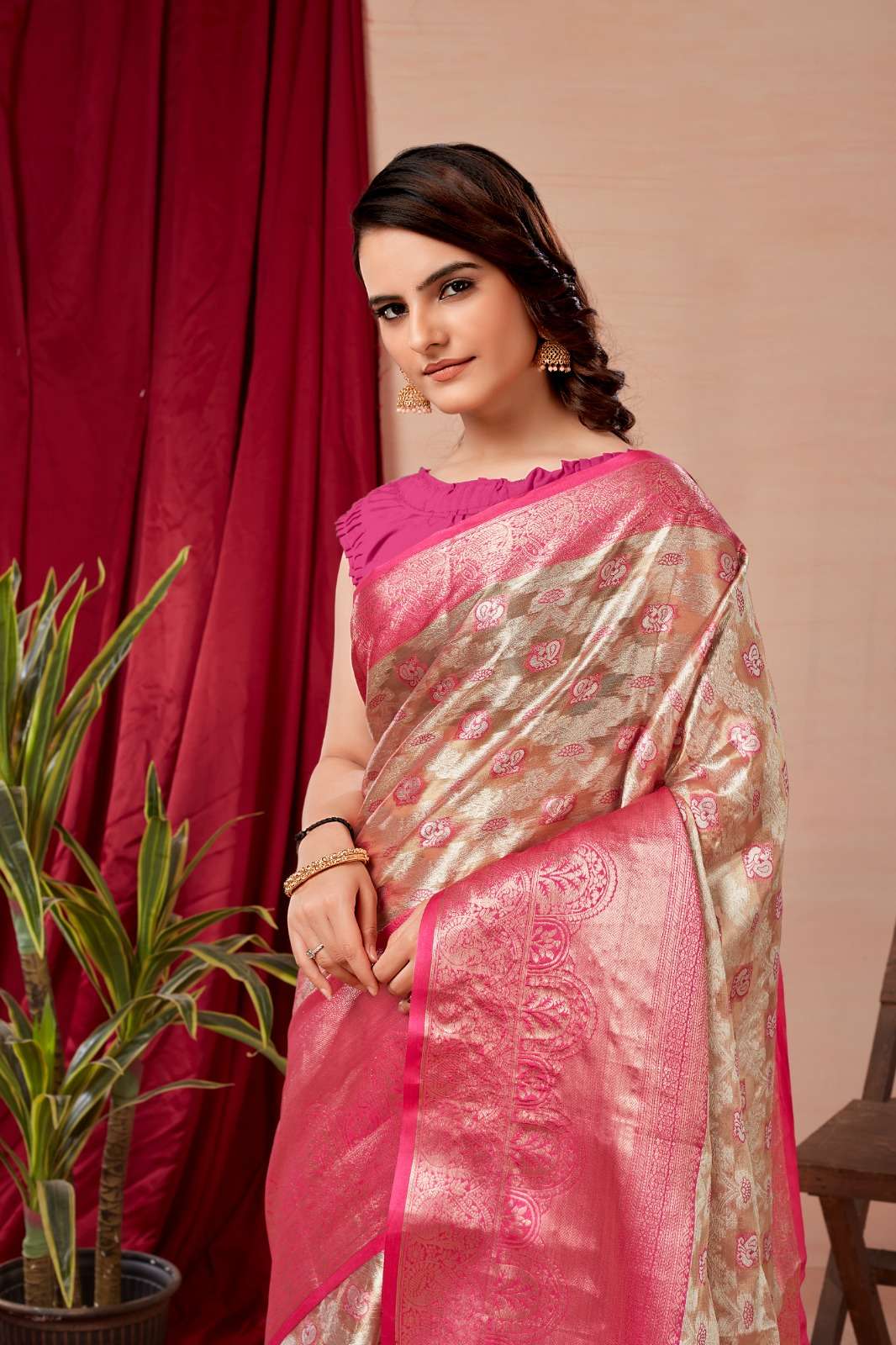 Tamanna Bhatia Pink Color Organza Silk Saree – vastracloth