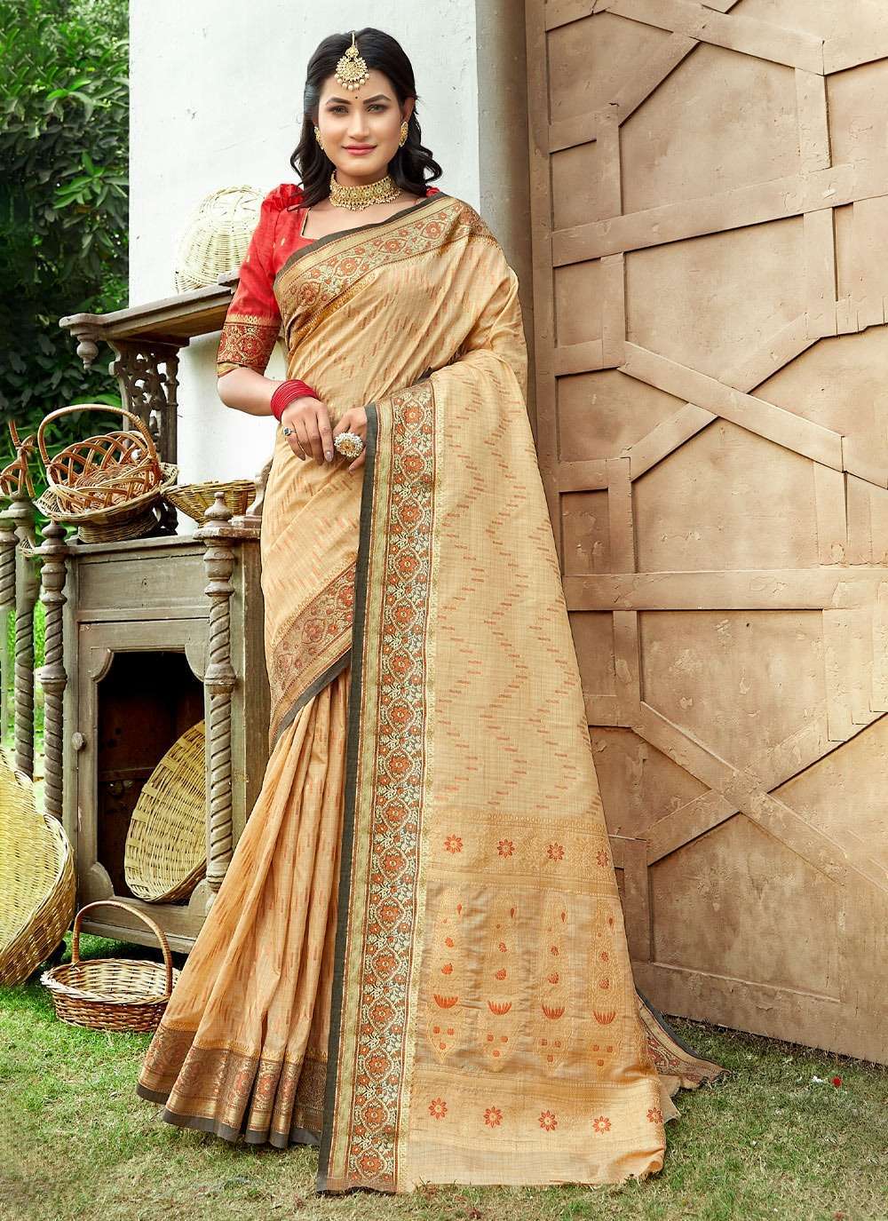 Sangam Print Aadya Silk with weaving design saree collection at