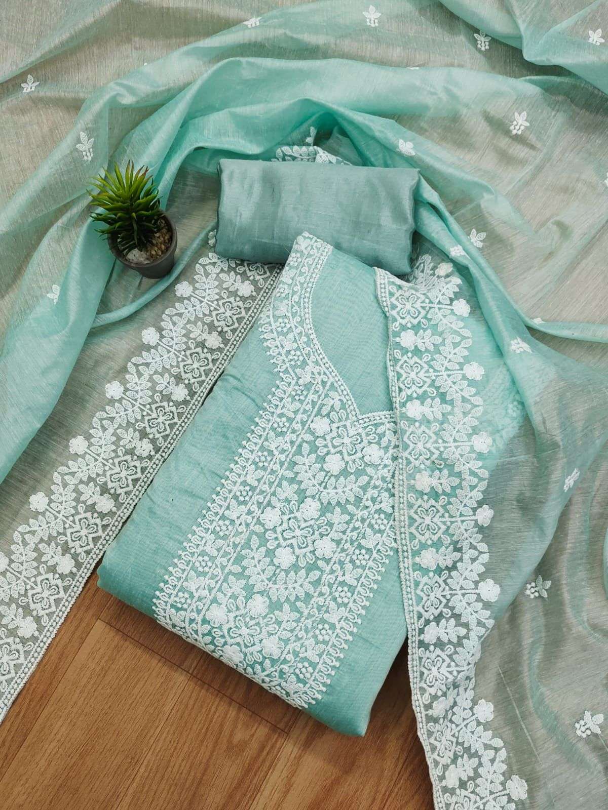 NEW LAUNCH CHANDERI COTTON DRESS MATERIALS AT WHOLESALE PRICE