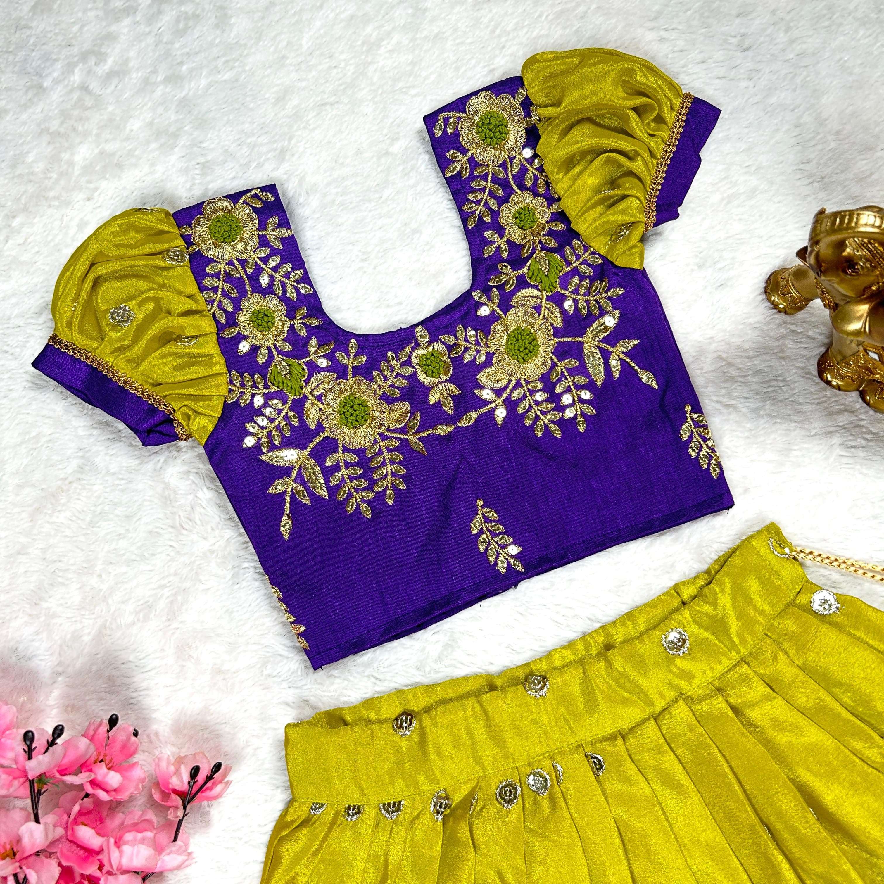 NAVRATRI SPECIAL MONO SILK DESIGNER READYMADE KIDS LEHENGA CHOLI