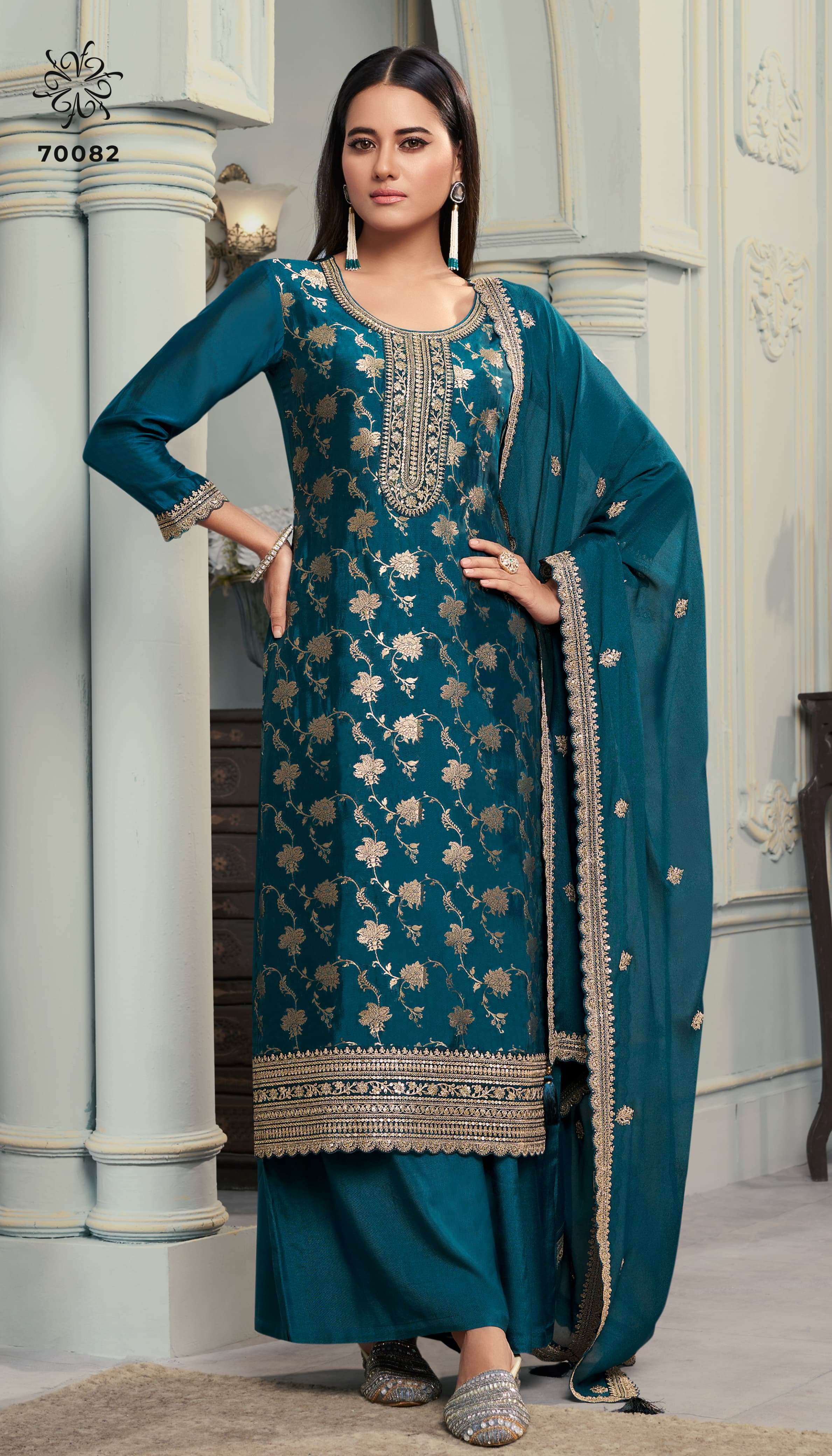 Chanderi Silk Salwar Silky Suit Design Chanderi Silk Salwar Kameez