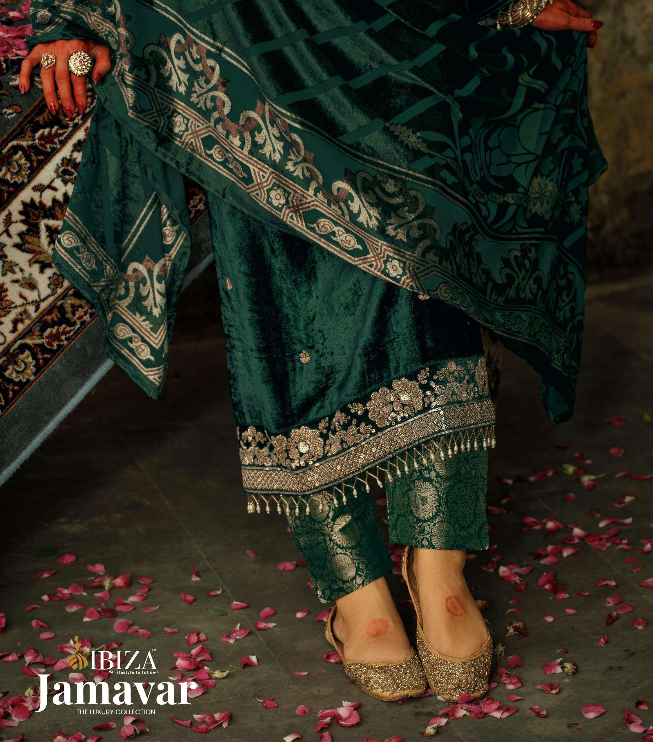 IBIZA JAMAVAR PREMIUM VELVET HIGH BRAND COLLECTION VELVET BEADS