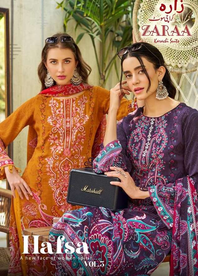ZARAA HAFSA VOL 3 FRANCH CRAP DIGITAL PRINT SUIT FOR UNSTITCH CLOTH SURAT MARKET ZARAA HAFSA VOL 3 FRANCH CRAP DIGITAL PRINT SUIT FOR UNSTITCH CLOTH SURAT MARKET