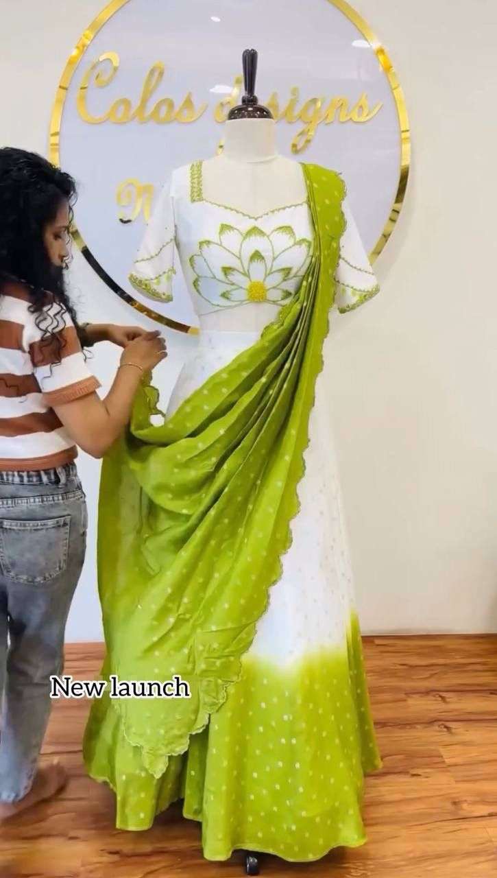 500 Parrot Launching Trending Fancy and elegant Chinon fabric with handmade Real Hand Work With Digital Print Lehenga Choli supplier in surat 500 Parrot Launching Trending Fancy and elegant Chinon fabric with handmade Real Hand Work With Digital Print Lehenga Choli supplier in surat