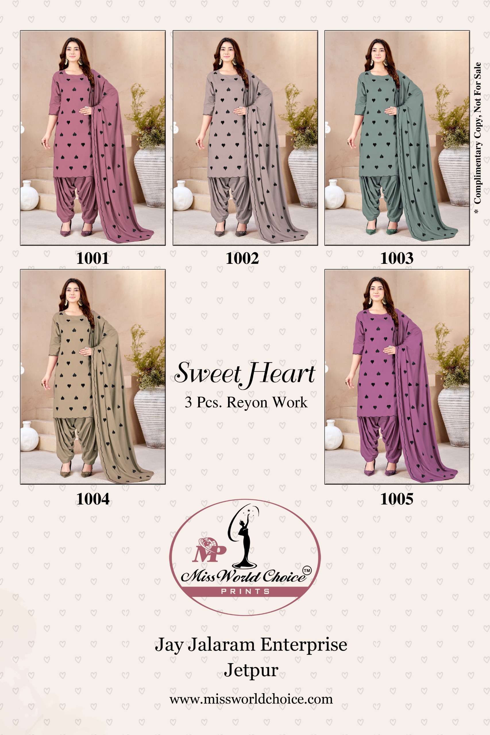 MISS WORLD SWEET HEART RAYON WITH HEAVY EMBROIDERY SALWAR SUIT NEW BRAND SUPPLIER MISS WORLD SWEET HEART RAYON WITH HEAVY EMBROIDERY SALWAR SUIT NEW BRAND SUPPLIER