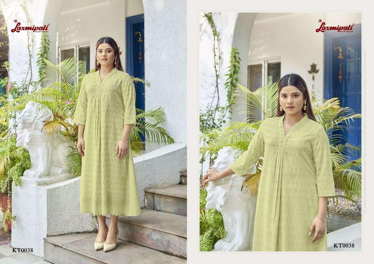 JANKI KURTI & FROCKS COTTON BASE SCHIFFLI WORKED KURTI FESTIVAL FASHION SURAT JANKI KURTI & FROCKS COTTON BASE SCHIFFLI WORKED KURTI FESTIVAL FASHION SURAT