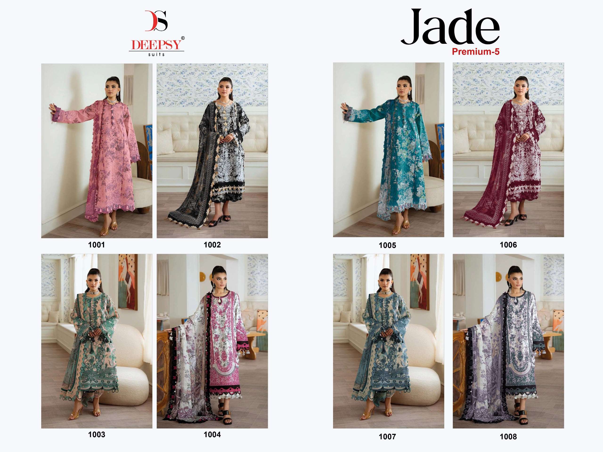 DEEPSY SUITS JADE PREMIUM VOL 5 PAKISTANI LAWN BIG PANNA AND WORK SUIT BRAND ETHNIC IN SURAT