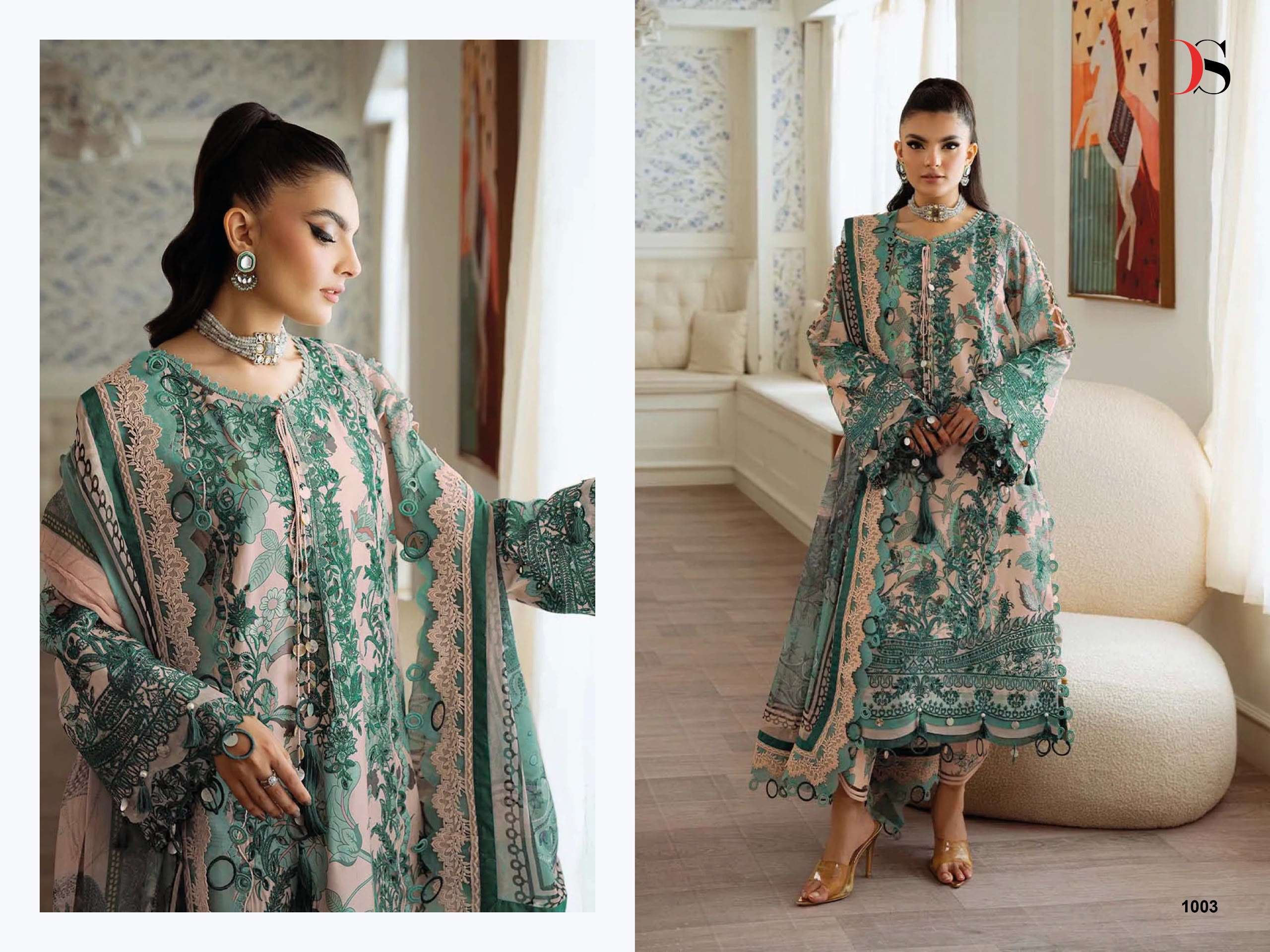 DEEPSY SUITS JADE PREMIUM VOL 5 PAKISTANI LAWN BIG PANNA AND WORK SUIT BRAND ETHNIC IN SURAT