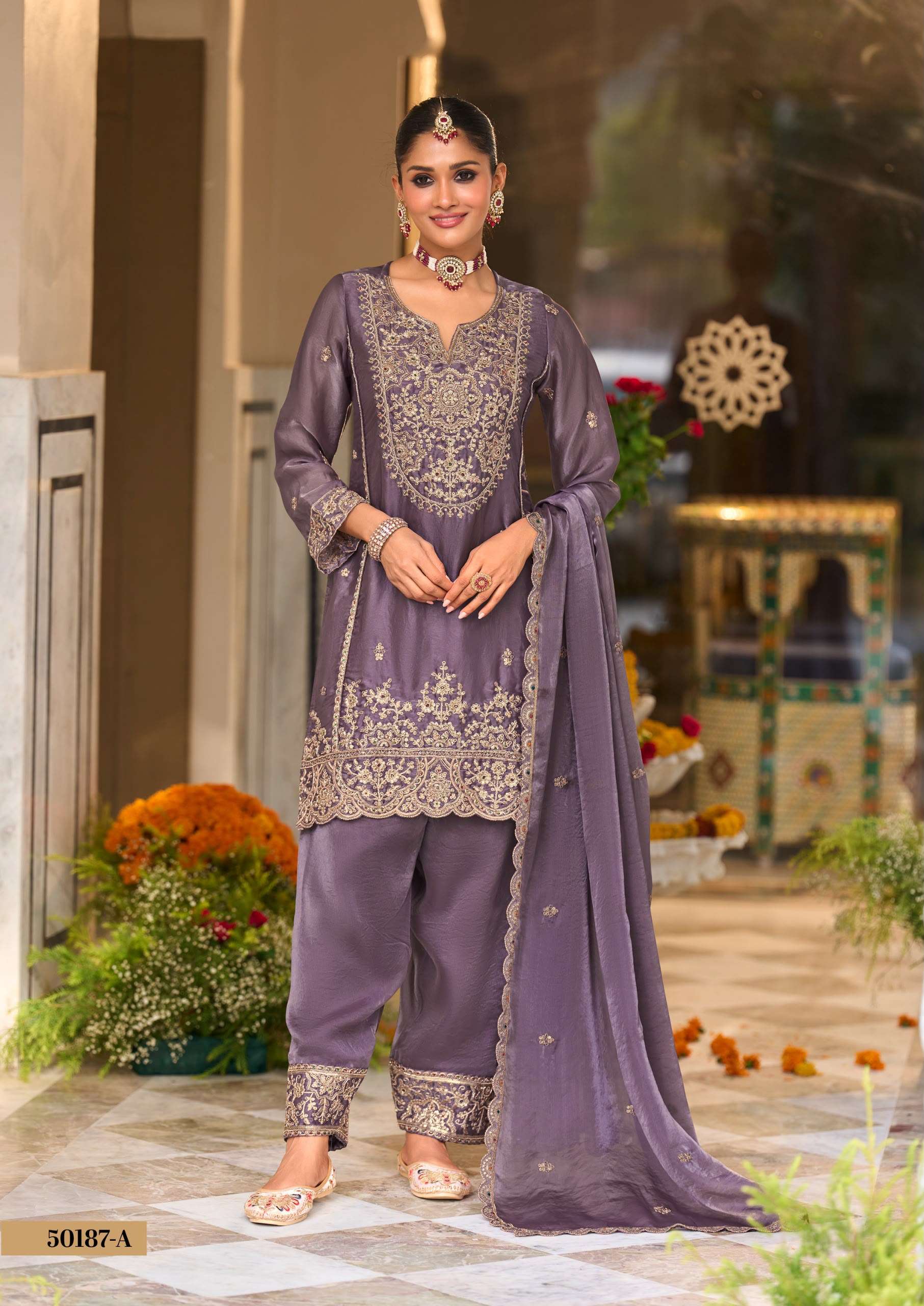 EBA 50187 CORD SILK WITH BEATS WORK SALWAR SUIT DESIGNER FUNCTION TYPE RESELLER 