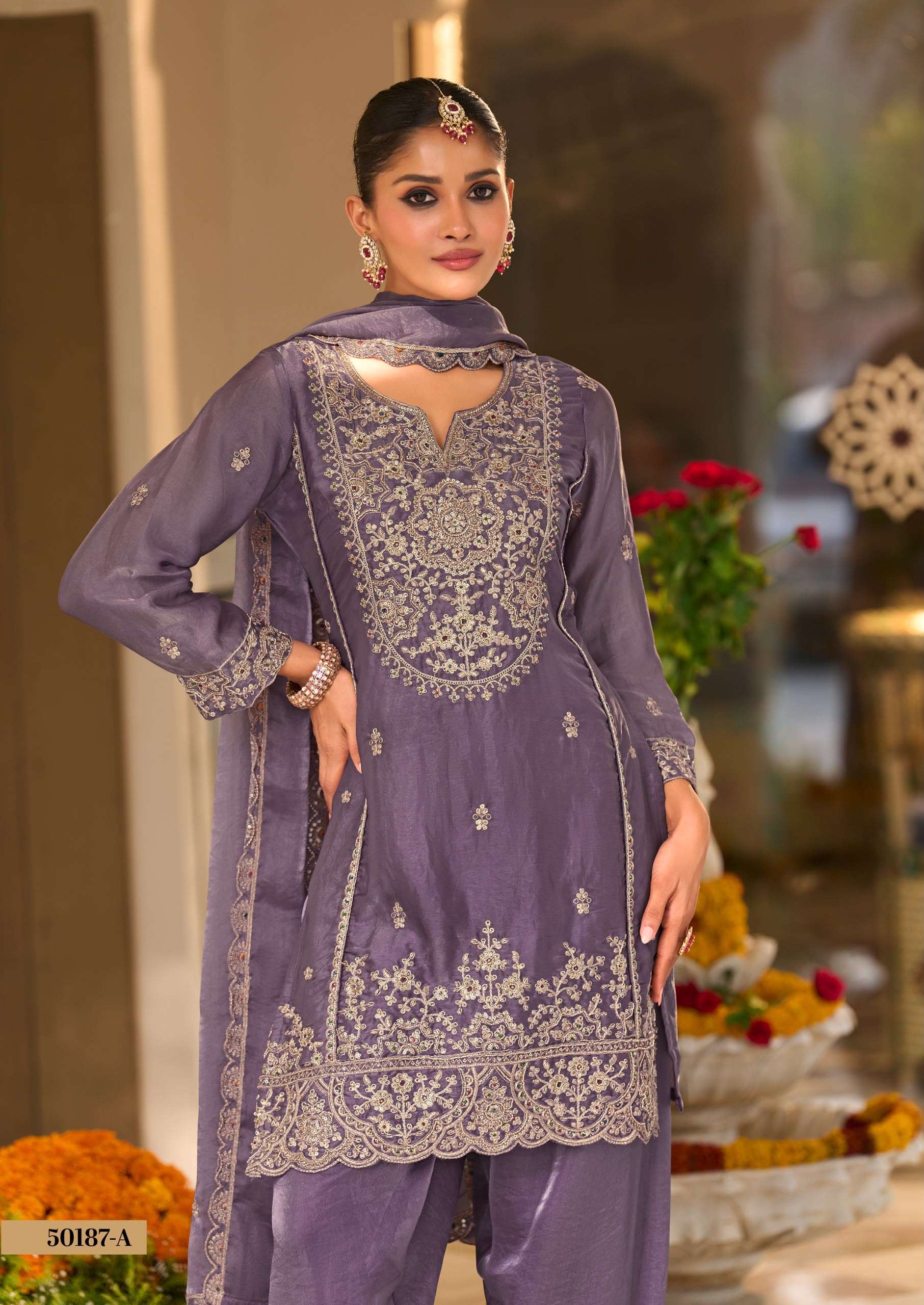 EBA 50187 CORD SILK WITH BEATS WORK SALWAR SUIT DESIGNER FUNCTION TYPE RESELLER 