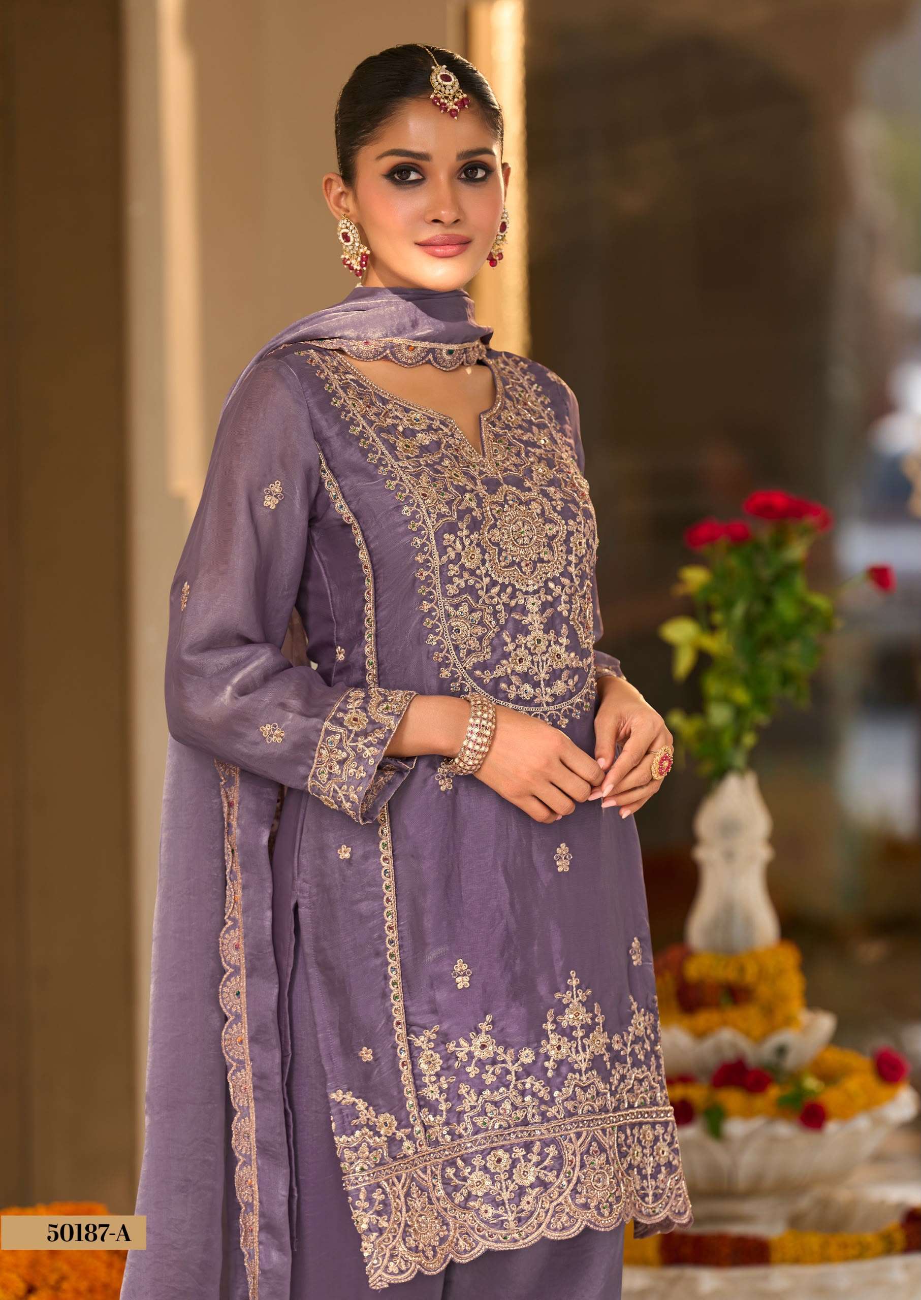 EBA 50187 CORD SILK WITH BEATS WORK SALWAR SUIT DESIGNER FUNCTION TYPE RESELLER 