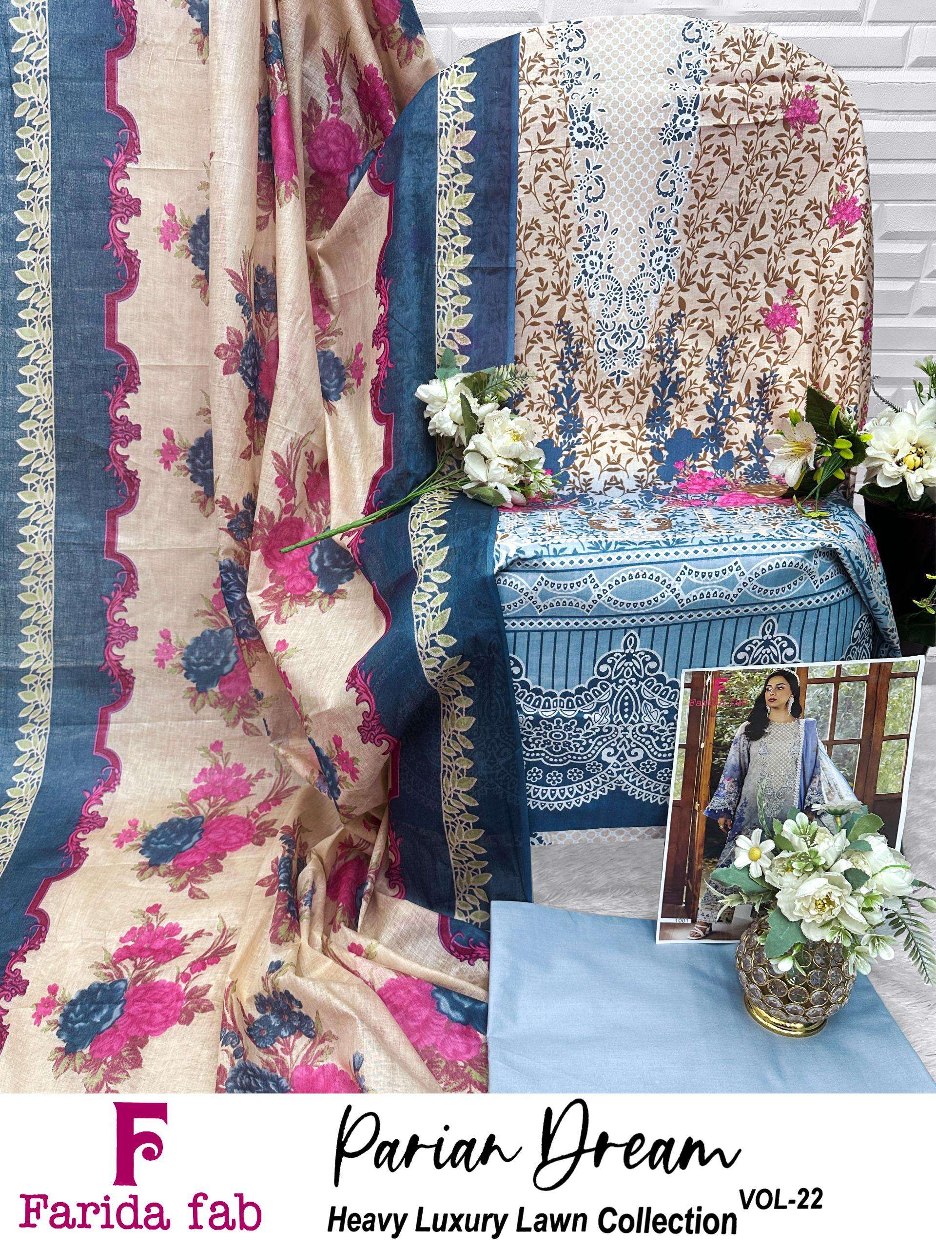 FARIDA FAB PARIAN DREAM VOL 22 COTTON PRINT KARACHI READYMADE SUIT SHOP FARIDA FAB PARIAN DREAM VOL 22 COTTON PRINT KARACHI READYMADE SUIT SHOP