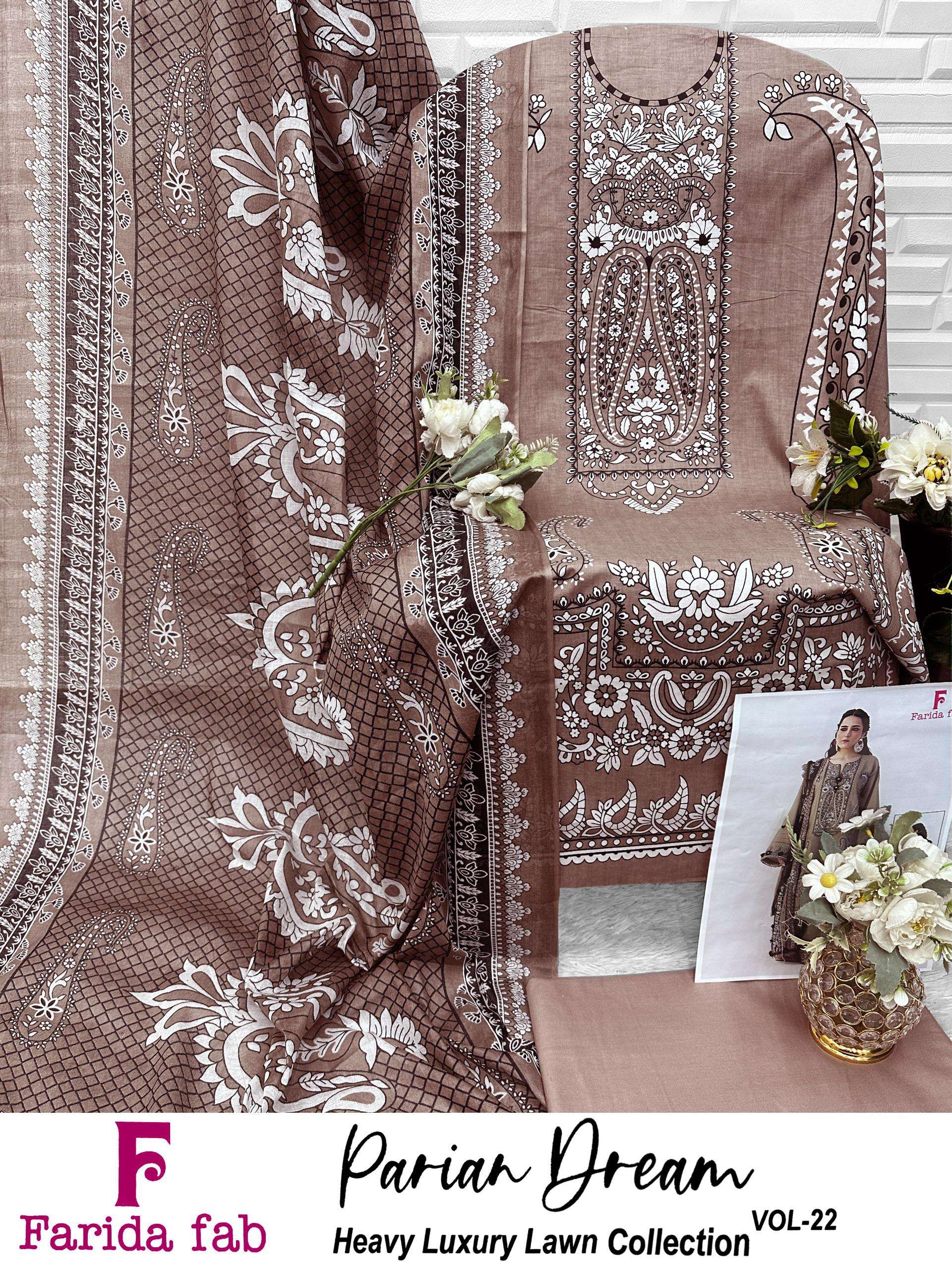 FARIDA FAB PARIAN DREAM VOL 22 COTTON PRINT KARACHI READYMADE SUIT SHOP FARIDA FAB PARIAN DREAM VOL 22 COTTON PRINT KARACHI READYMADE SUIT SHOP