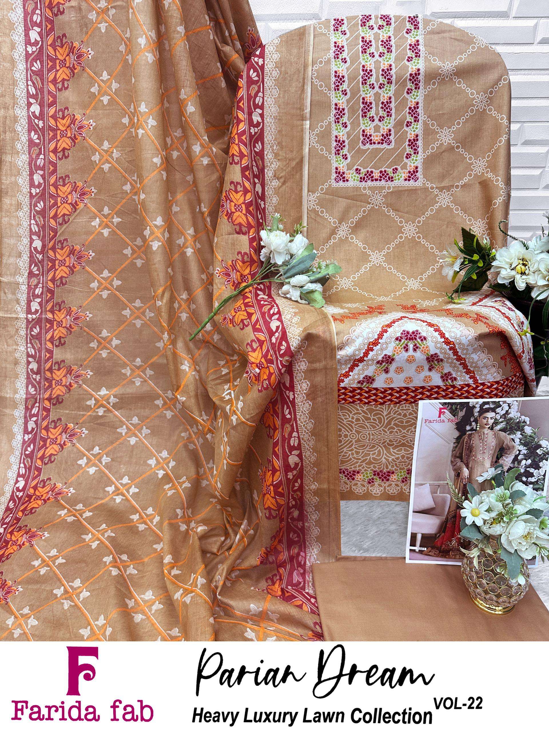 FARIDA FAB PARIAN DREAM VOL 22 COTTON PRINT KARACHI READYMADE SUIT SHOP FARIDA FAB PARIAN DREAM VOL 22 COTTON PRINT KARACHI READYMADE SUIT SHOP