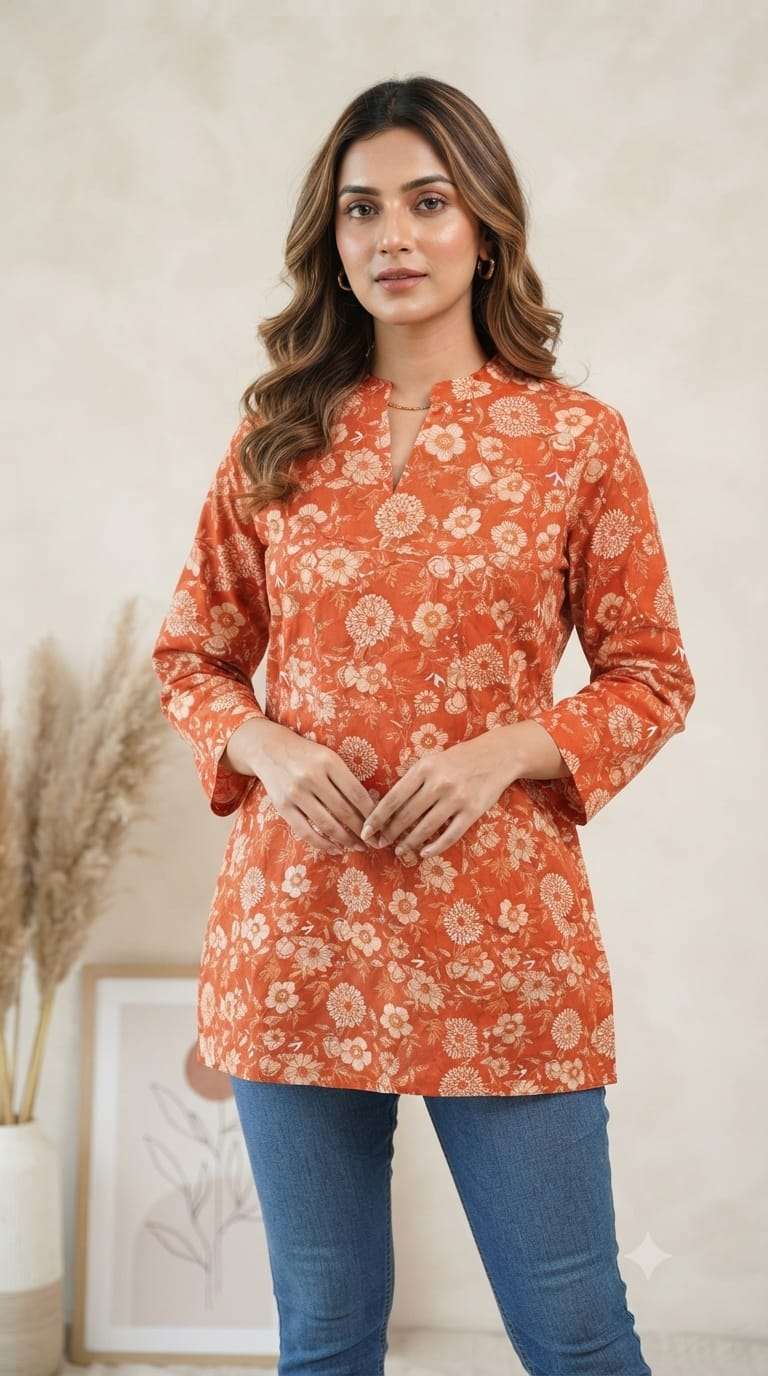 HERITAGE THREAD DESIGN SHORT KURTI SIMPLE DAILY WEAR GIRL DEALER VRD