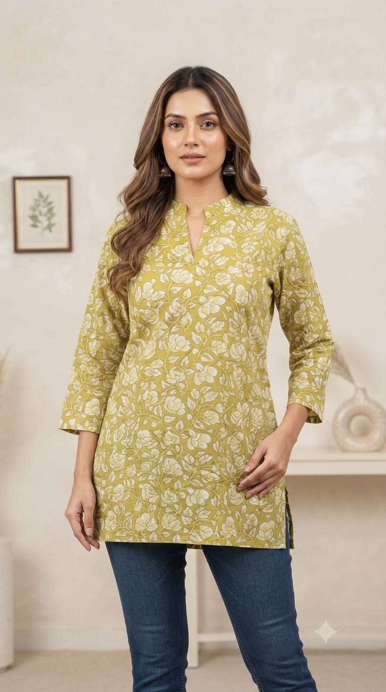 HERITAGE THREAD DESIGN SHORT KURTI SIMPLE DAILY WEAR GIRL DEALER VRD